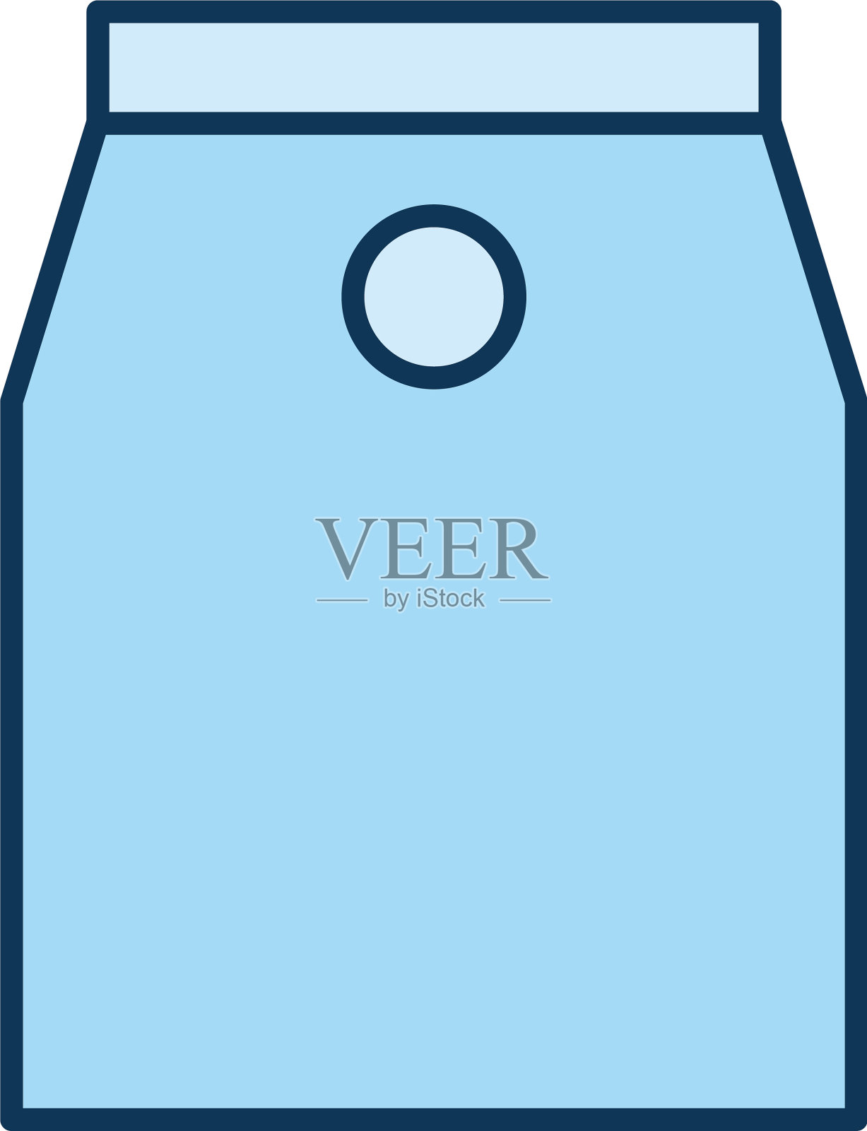 白色背景上的浅蓝色包装袋插画图片素材