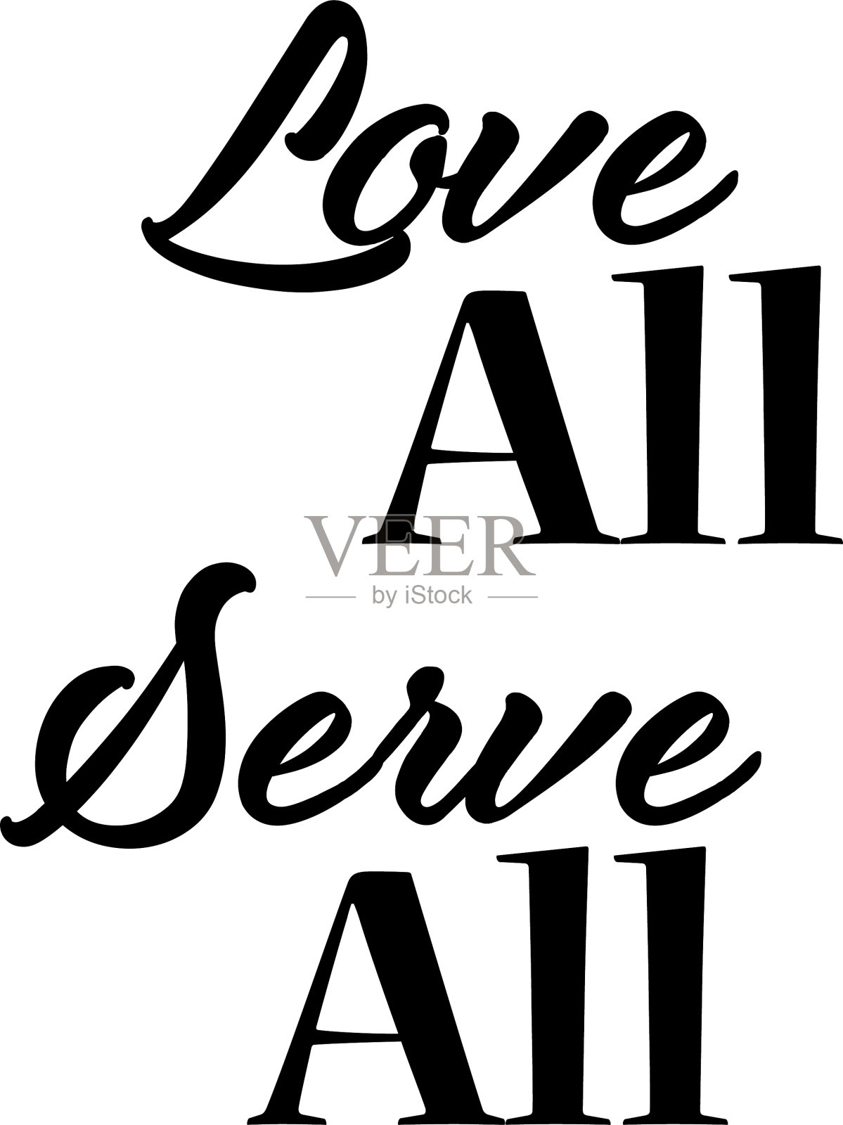 基督教口号设计-爱所有人服务所有人设计元素图片