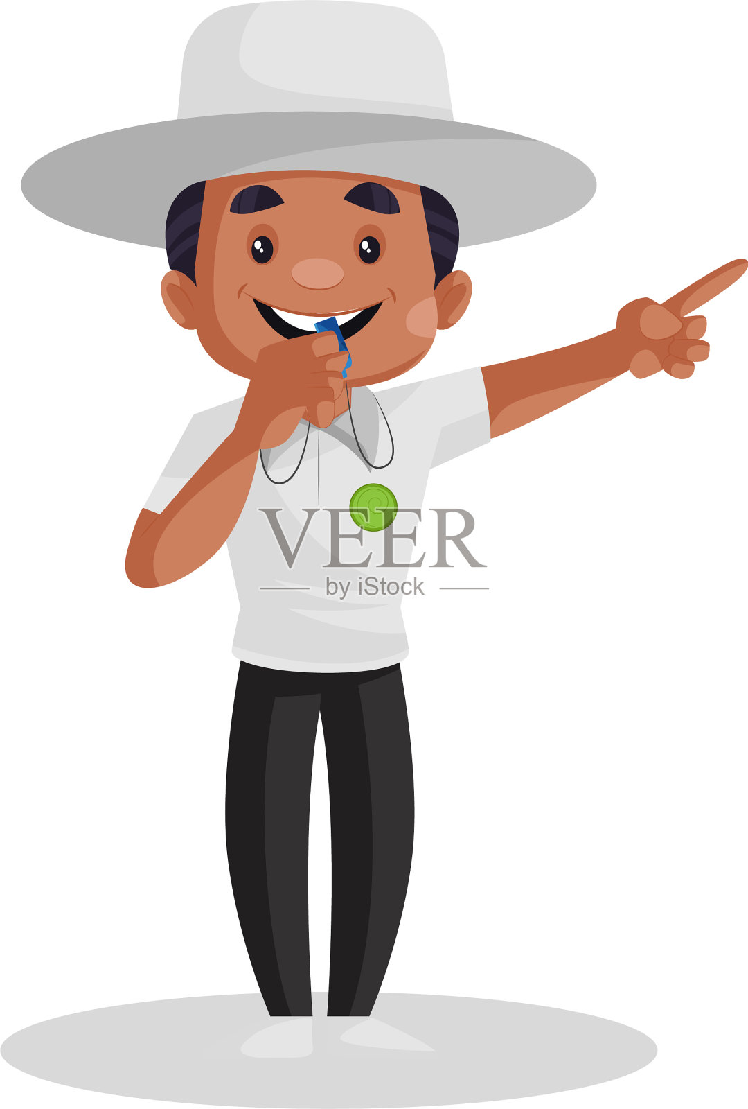 板球裁判卡通设计元素图片