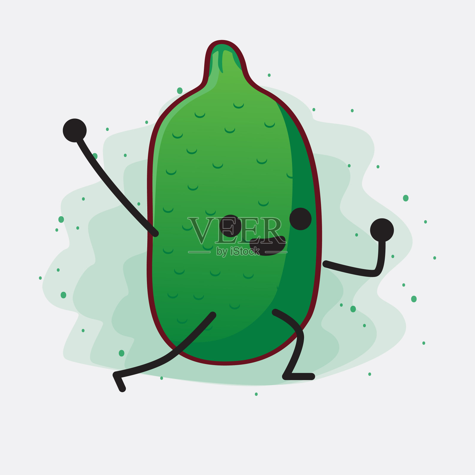 手指青柠水果吉祥物人物插画图片素材