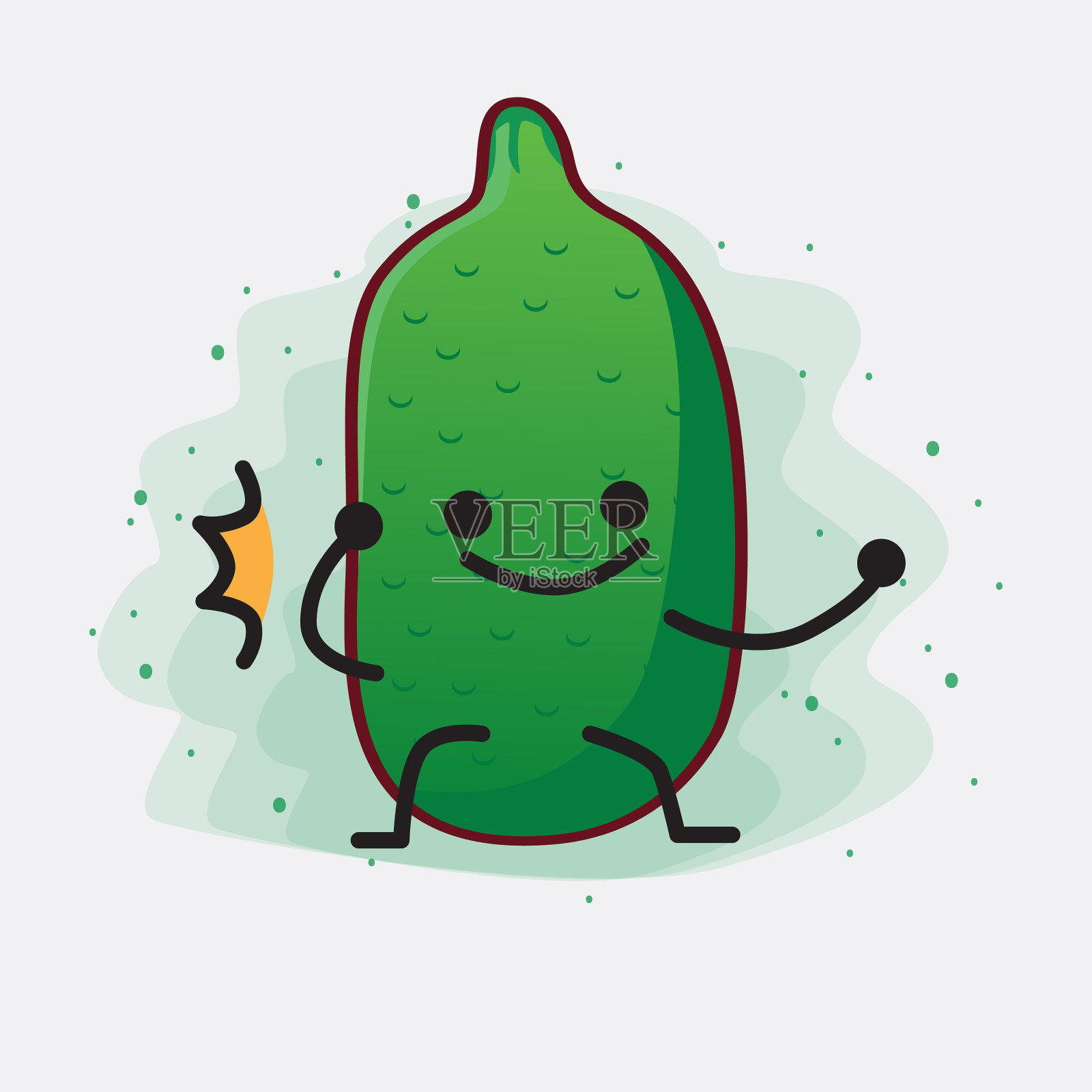 手指青柠水果吉祥物人物插画图片素材