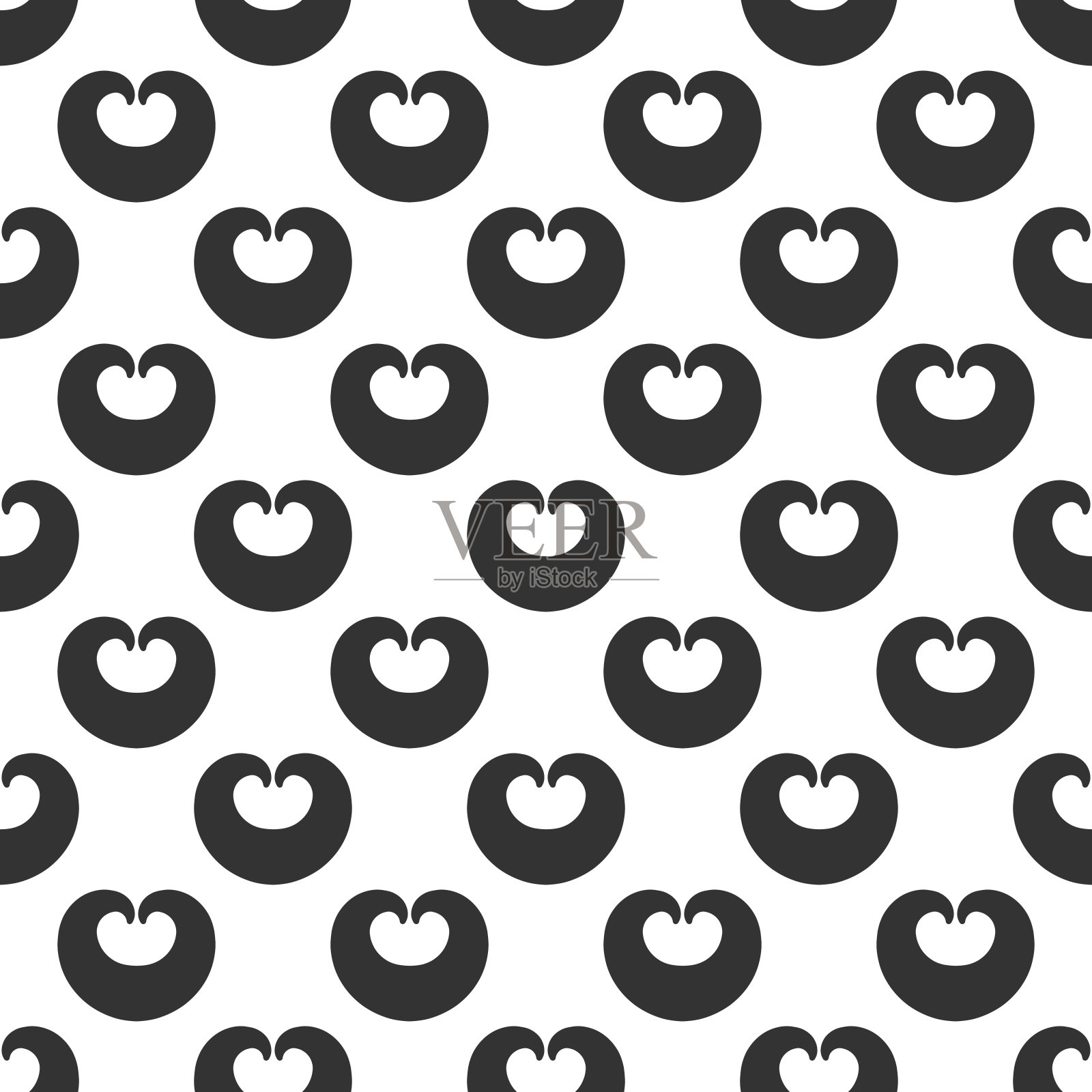 无缝复古装饰与ornare心形。矢量巴洛克背景的纺织品设计插画图片素材