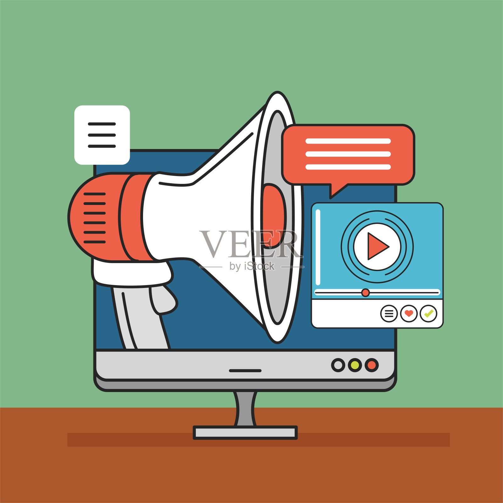 社交媒体营销插画图片素材