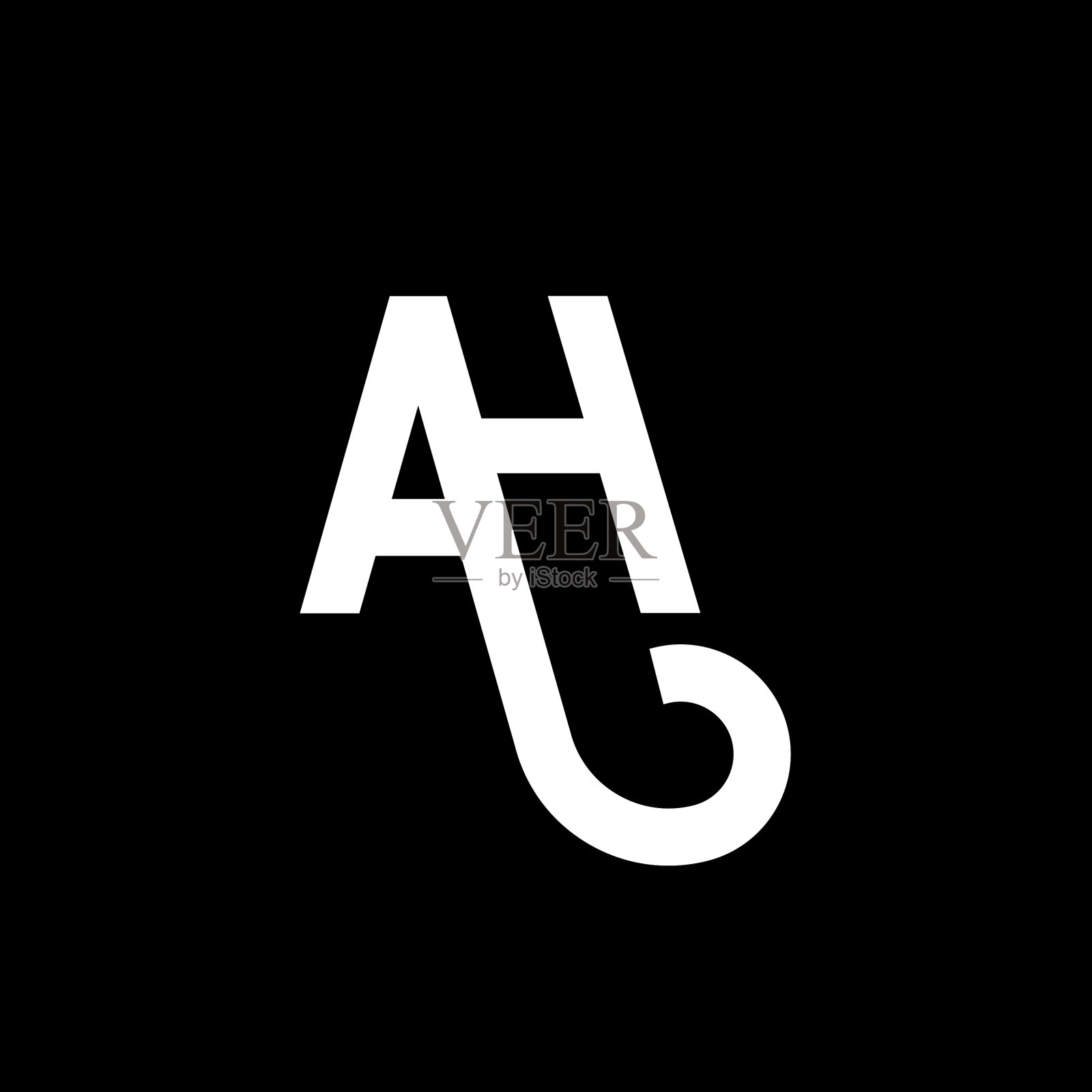 字母logo设计上的黑色背景啊插画图片素材