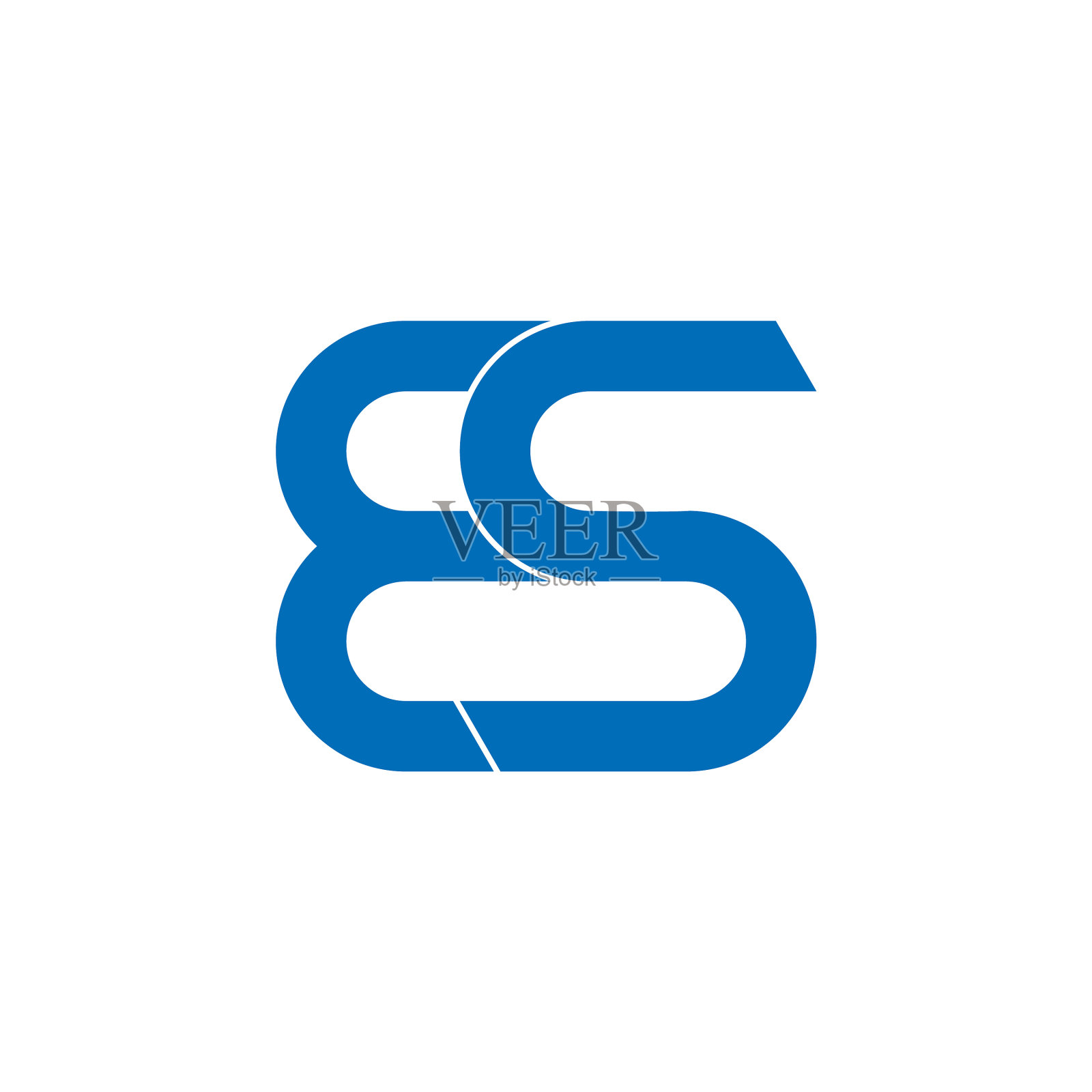 字母e连接曲线标志图标素材