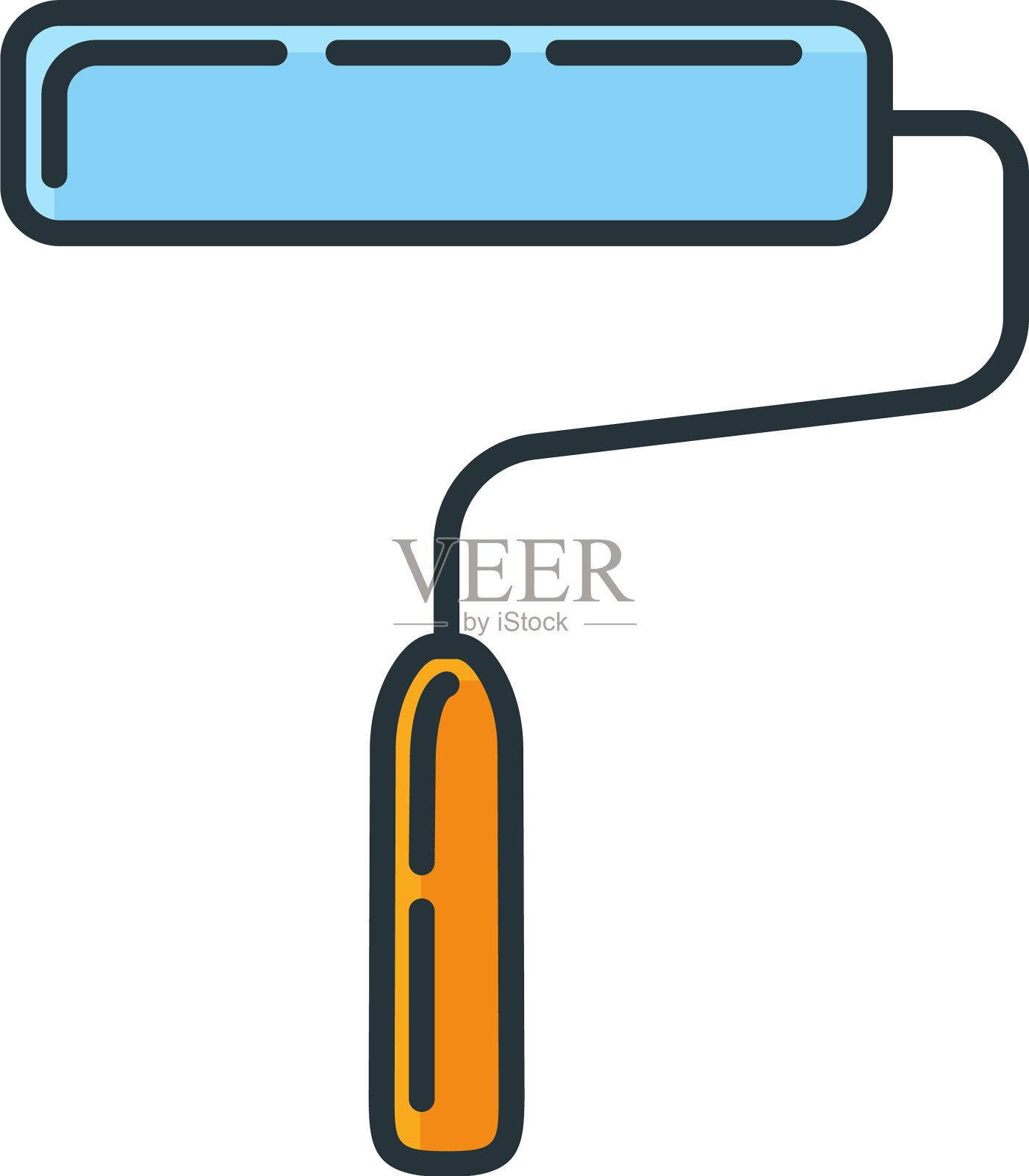 刷辊用于油漆翻新房屋图标插画图片素材