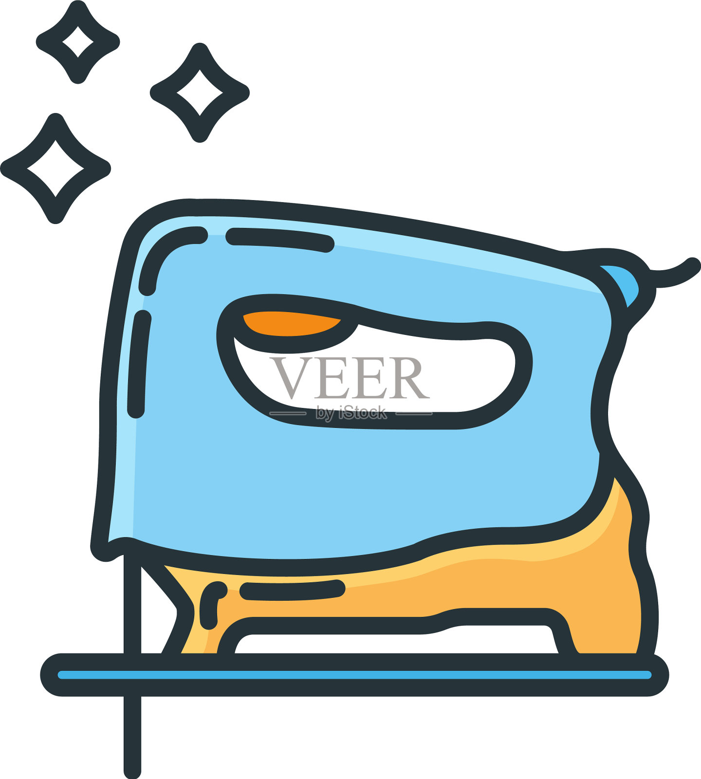 手工木夹具施工钻机图标插画图片素材