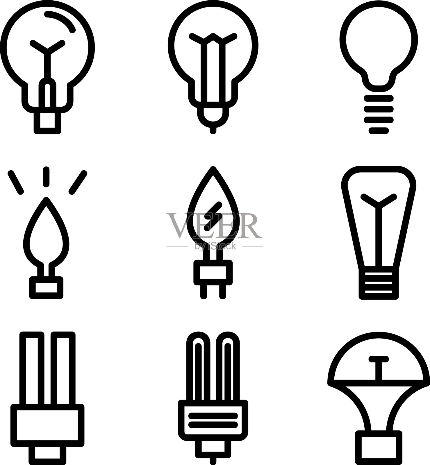 灯泡图标或标志孤立标志符号图标素材