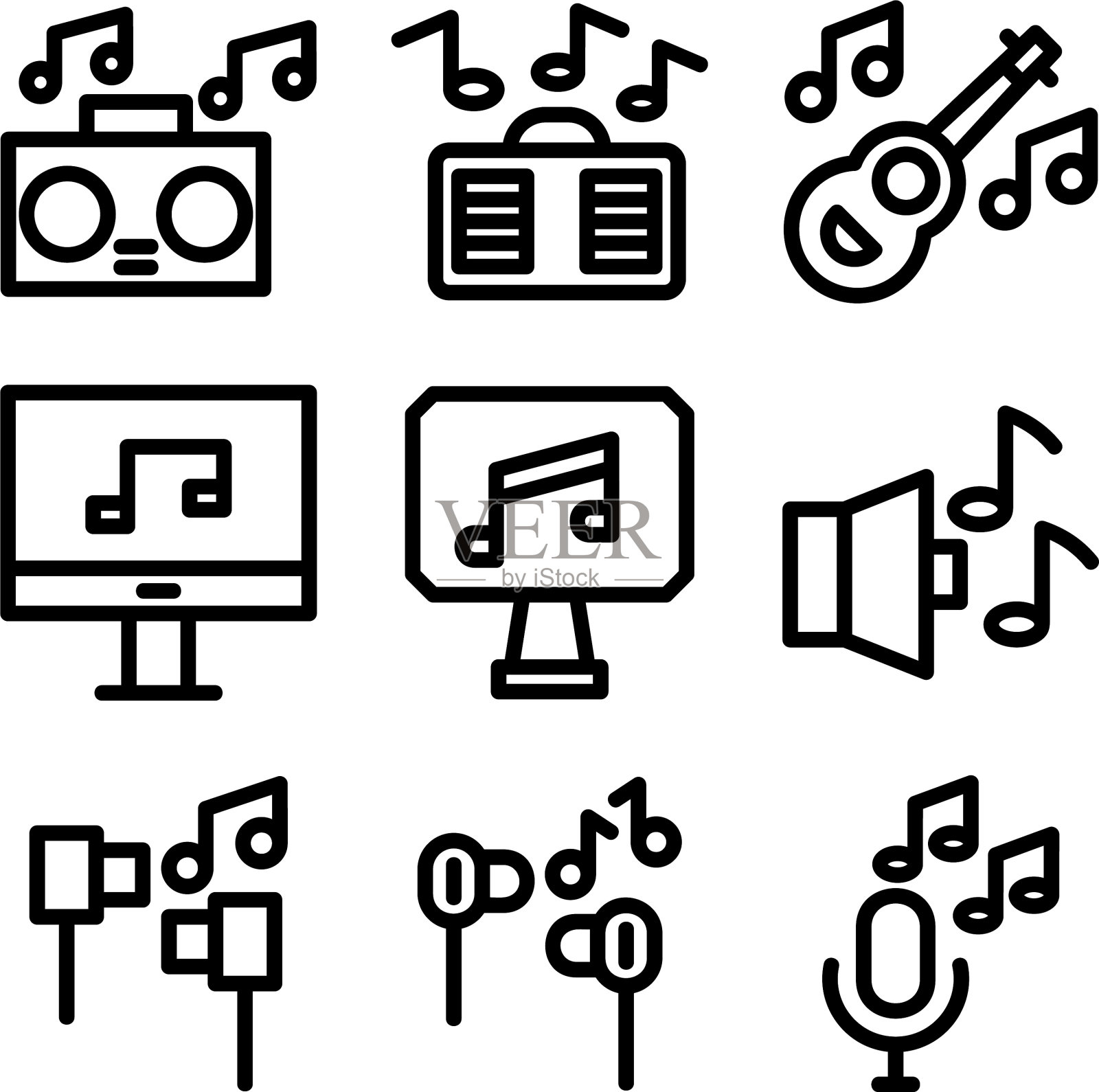 音乐图标或标志孤立符号符号图标素材