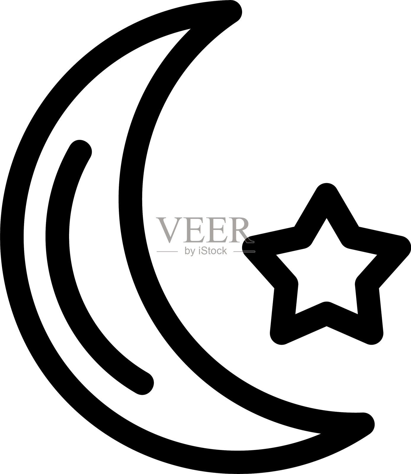 夜标或标志孤立标志符号插画图片素材