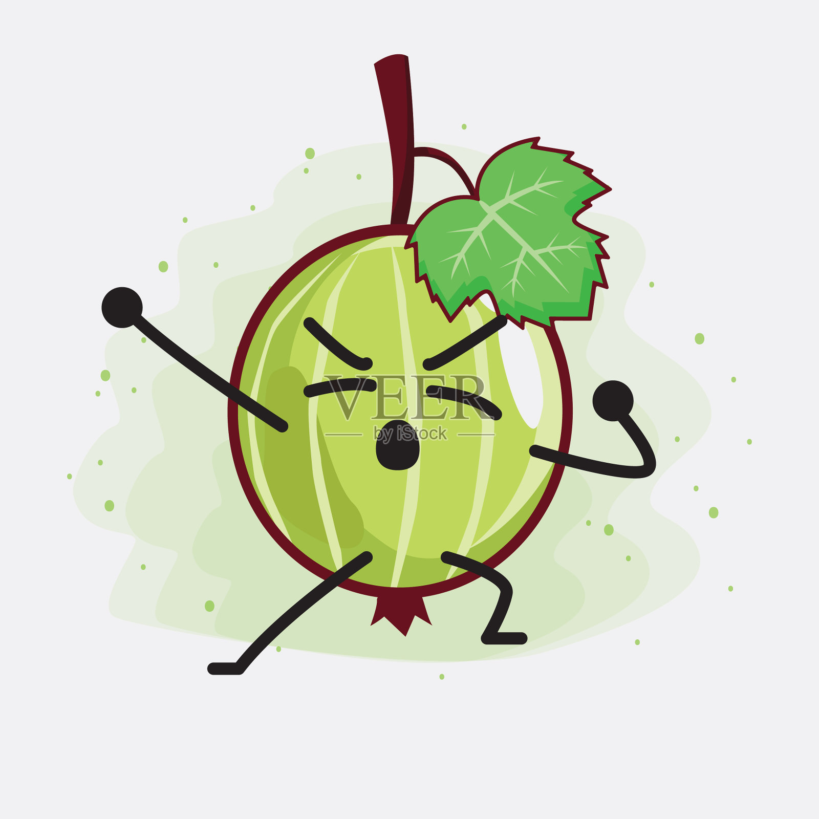 可爱的醋栗果吉祥物人物插画图片素材