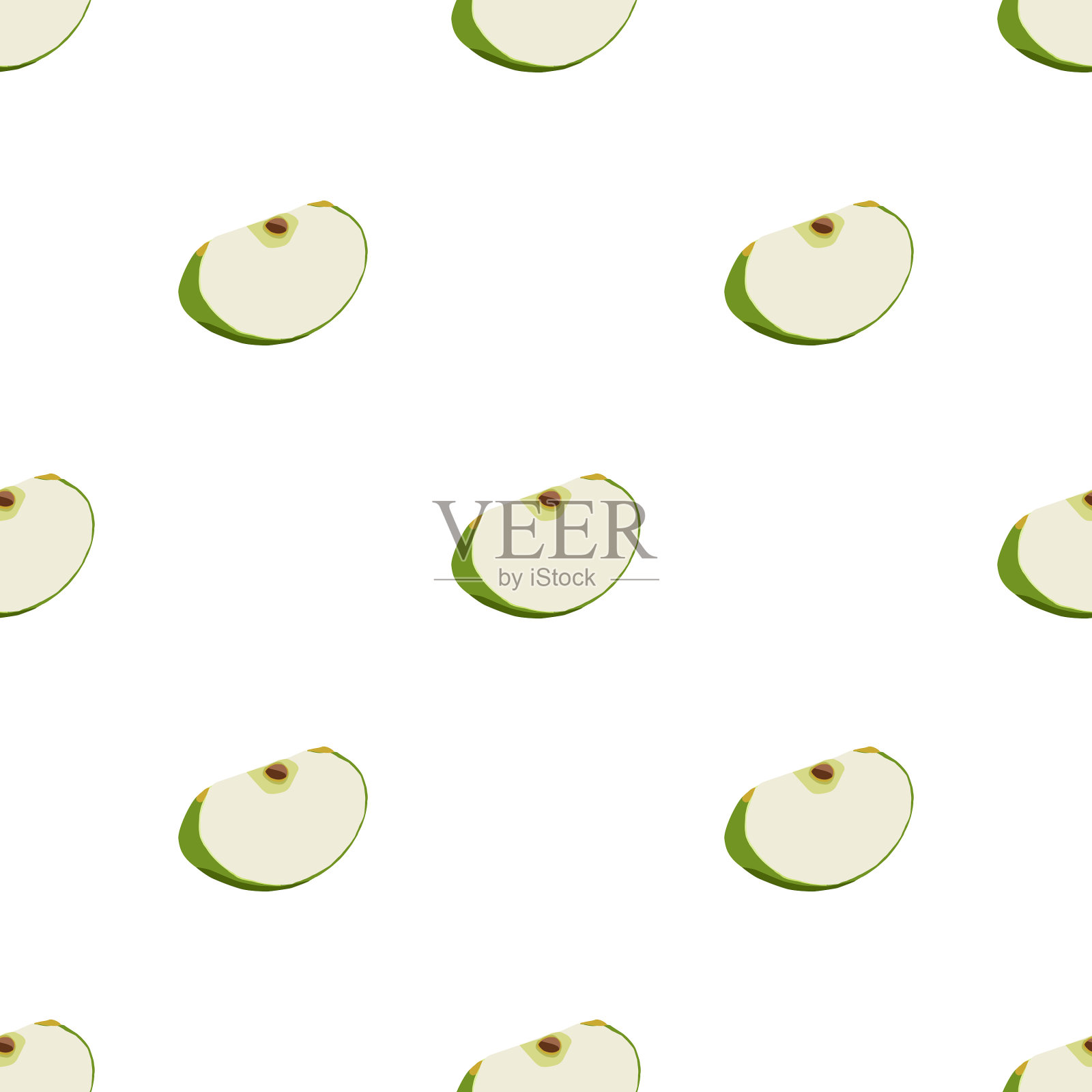 主题上大大的彩色无缝苹果插画图片素材