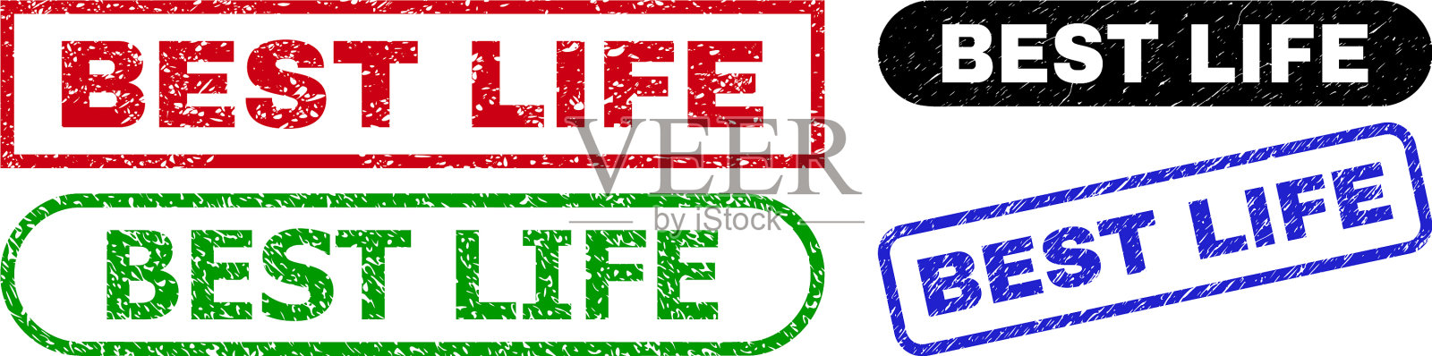 最好的生活矩形邮票不干净的风格插画图片素材