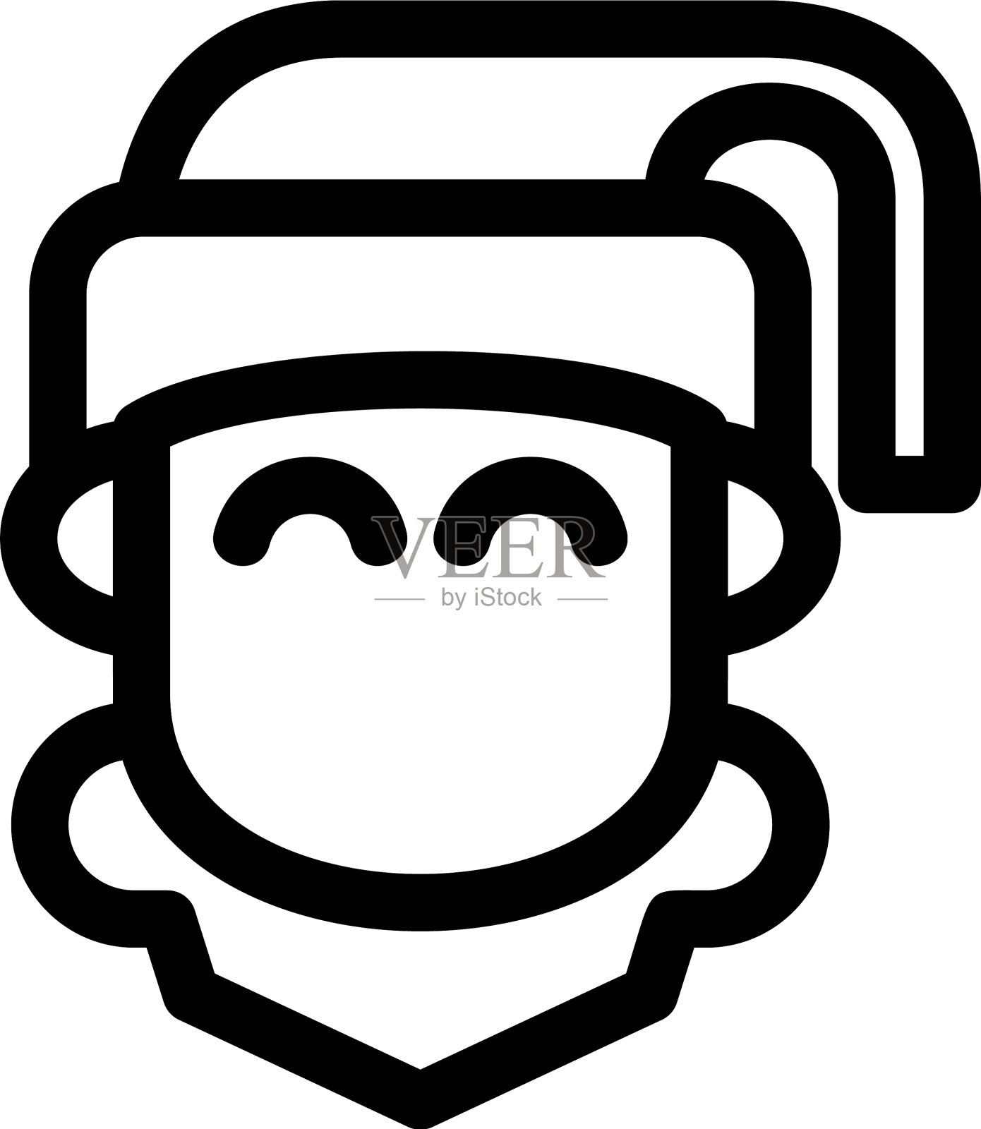 圣诞老人帽图标或标志孤立的标志符号插画图片素材