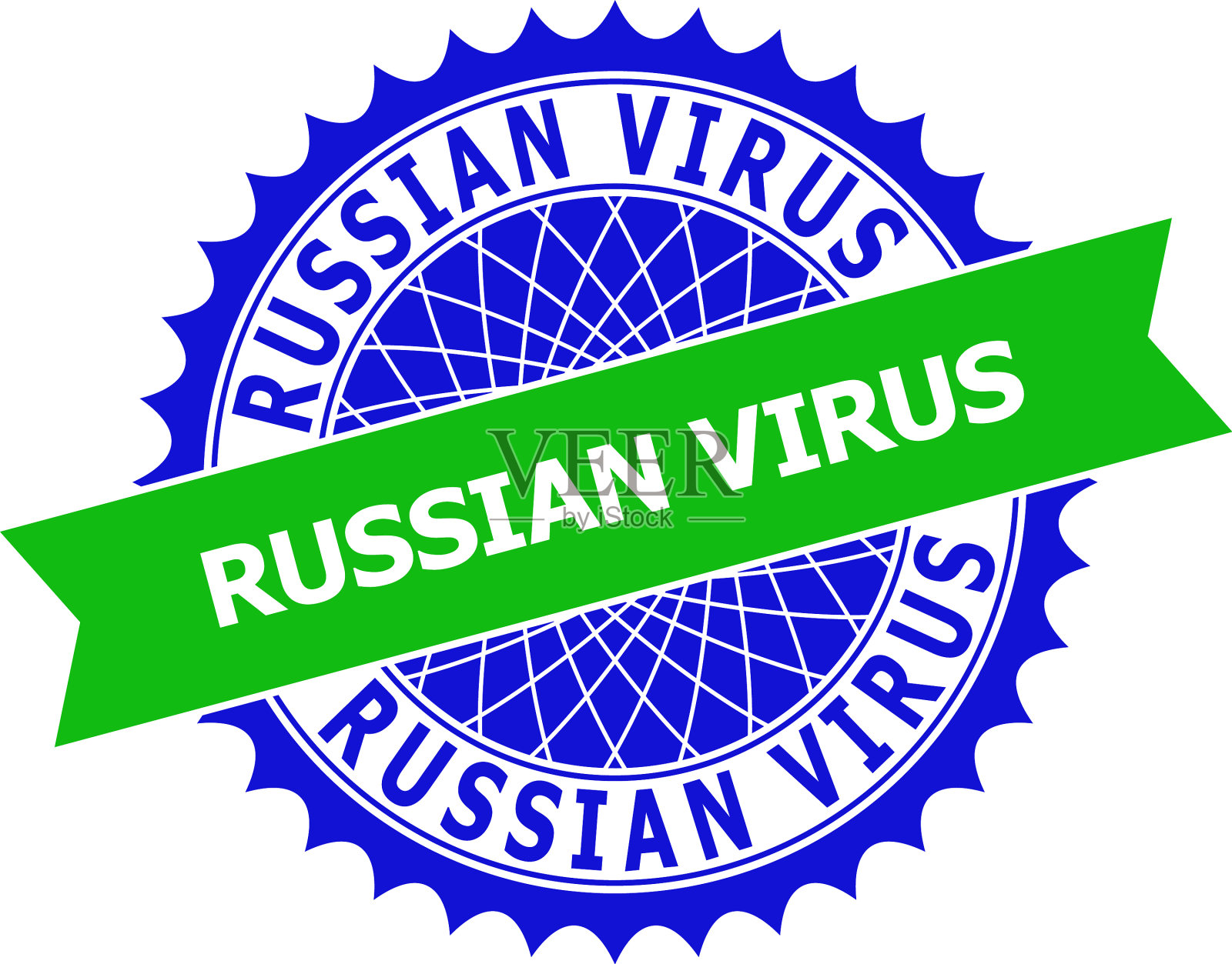 俄罗斯病毒双色干净玫瑰形模板插画图片素材