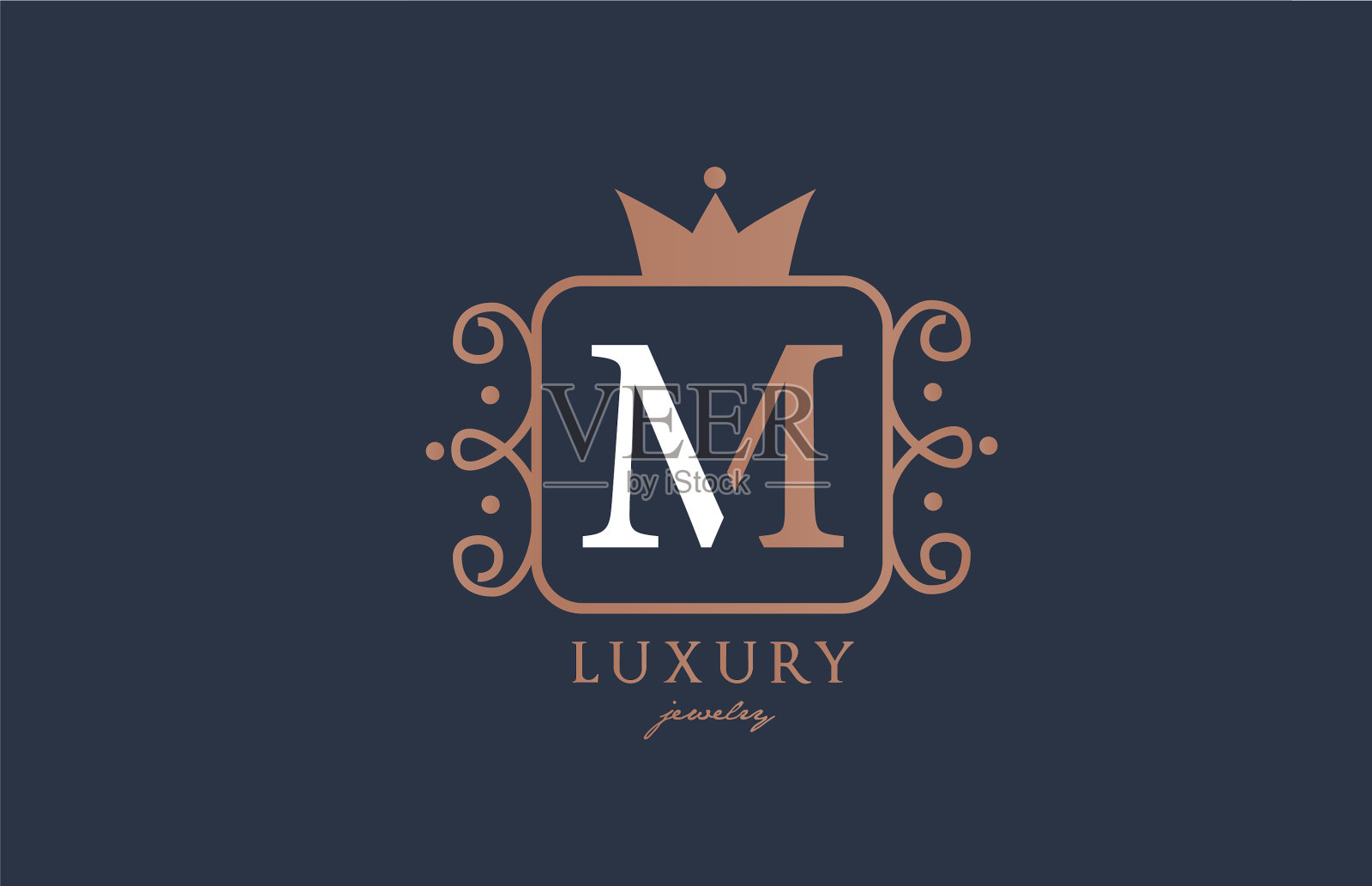 M字母字母标志图标在白色和插画图片素材