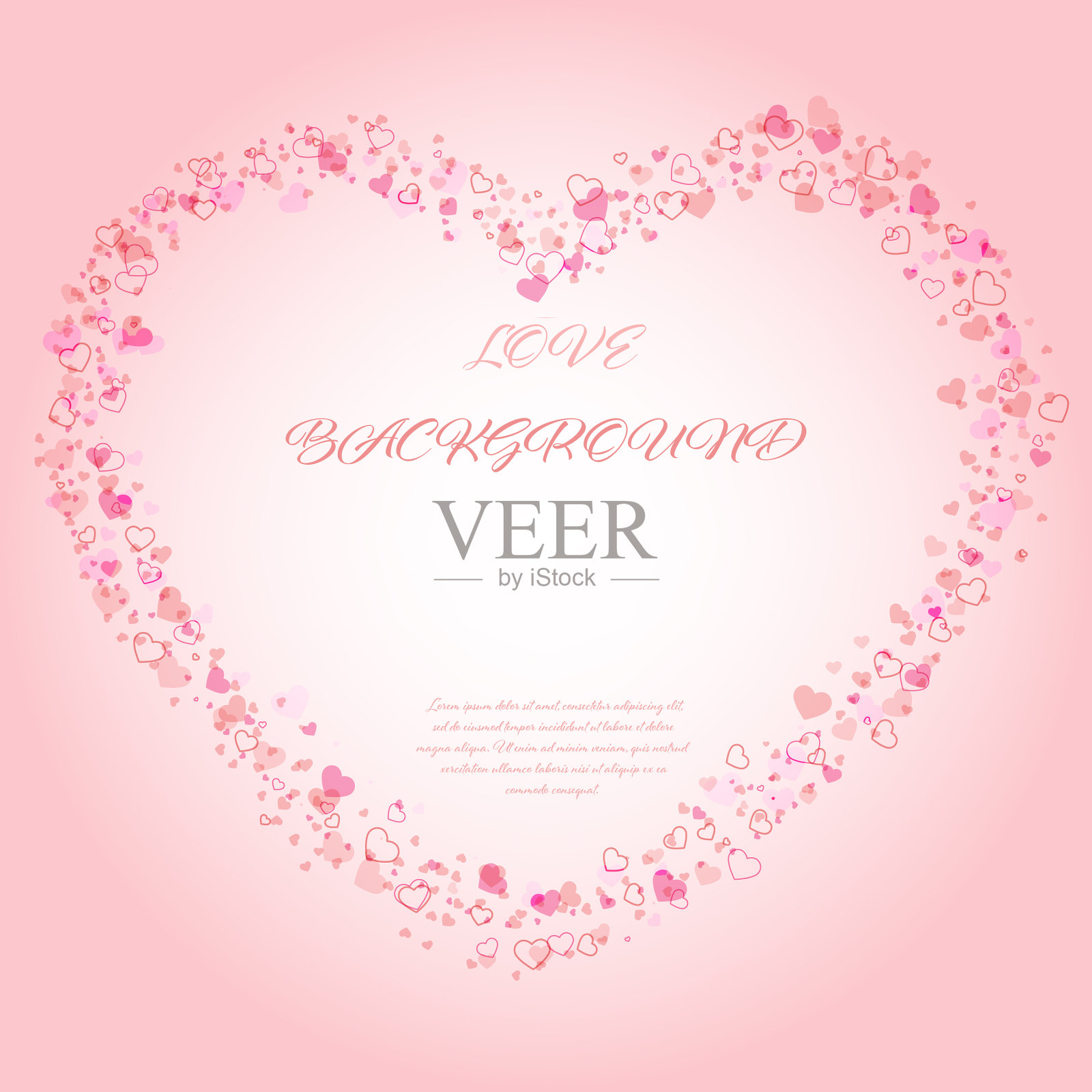 抽象的背景与坠入的心插画图片素材