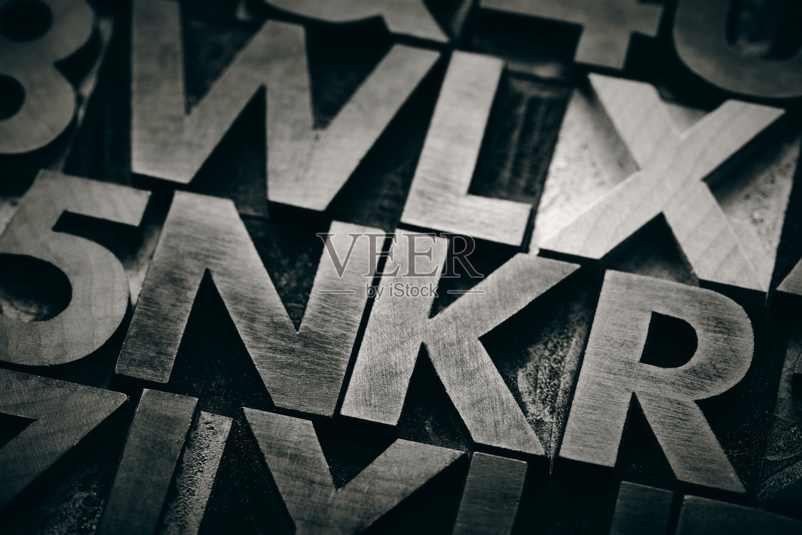 老式木制凸版印刷类型背景照片摄影图片