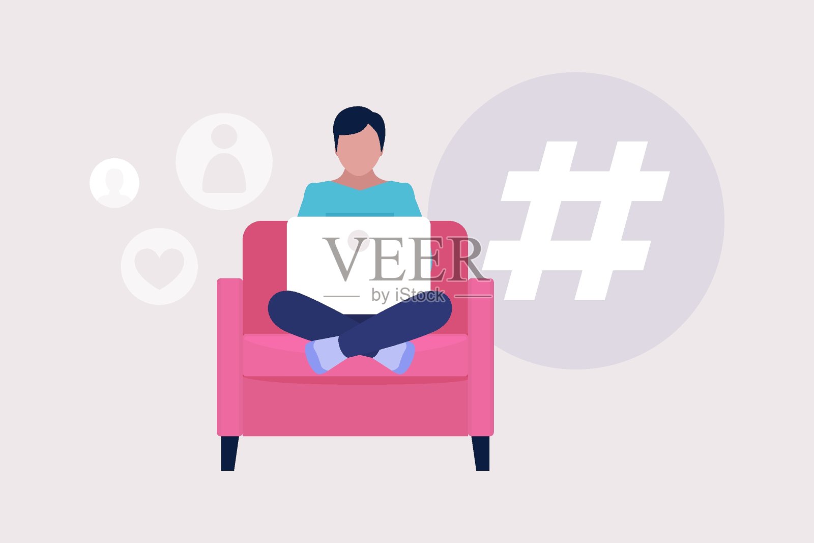 交叉张贴概念插画图片素材