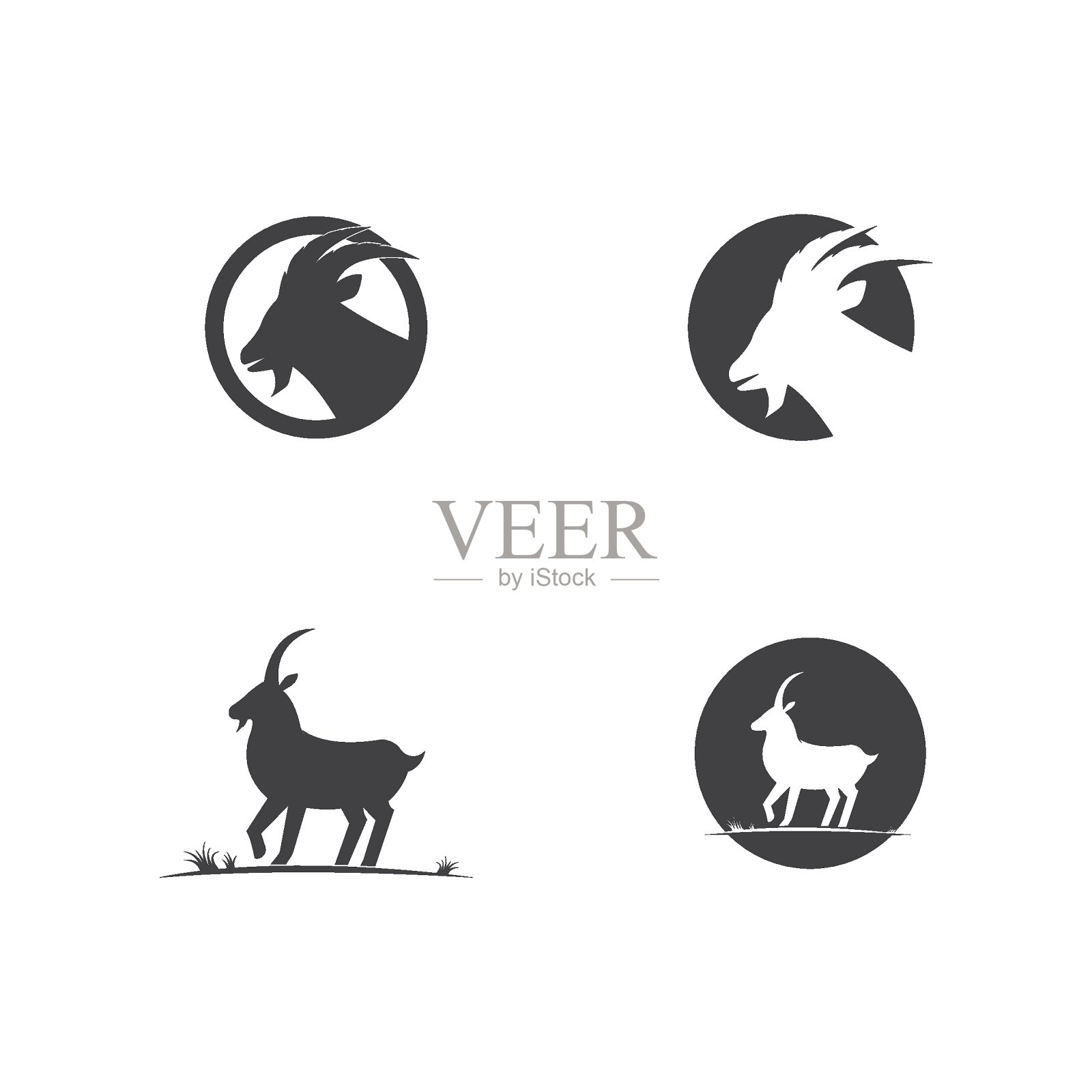 山羊标志模板设计元素图片