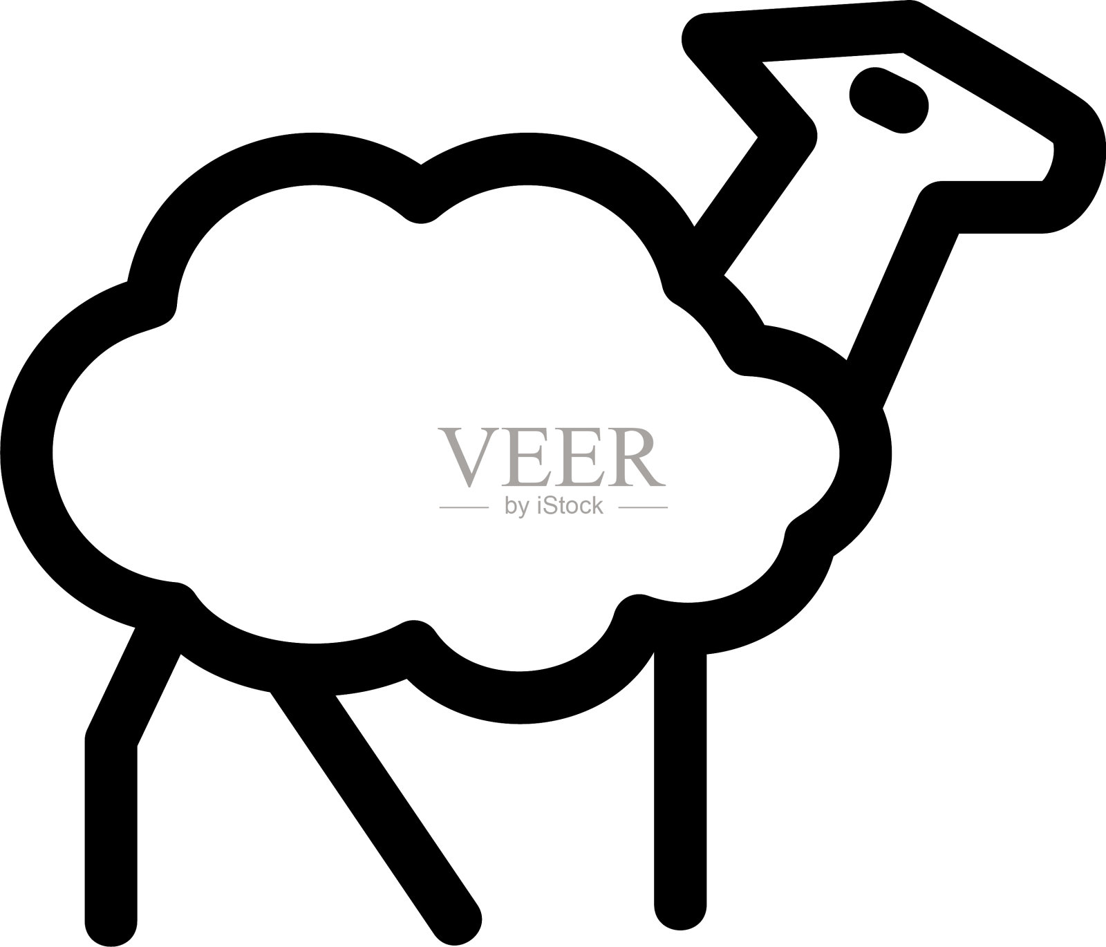 绵羊标志或孤立标志符号插画图片素材