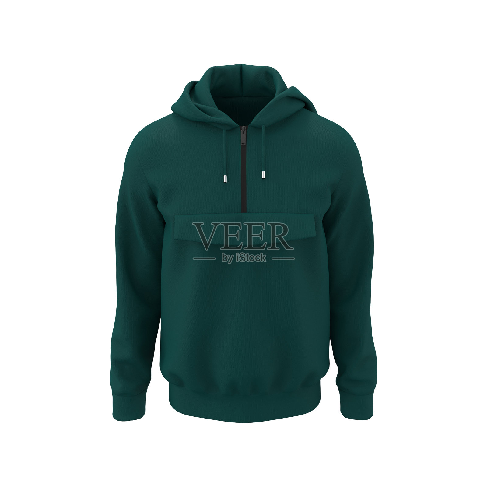 男士连帽夹克与半拉链为您的设计模型为印花照片摄影图片