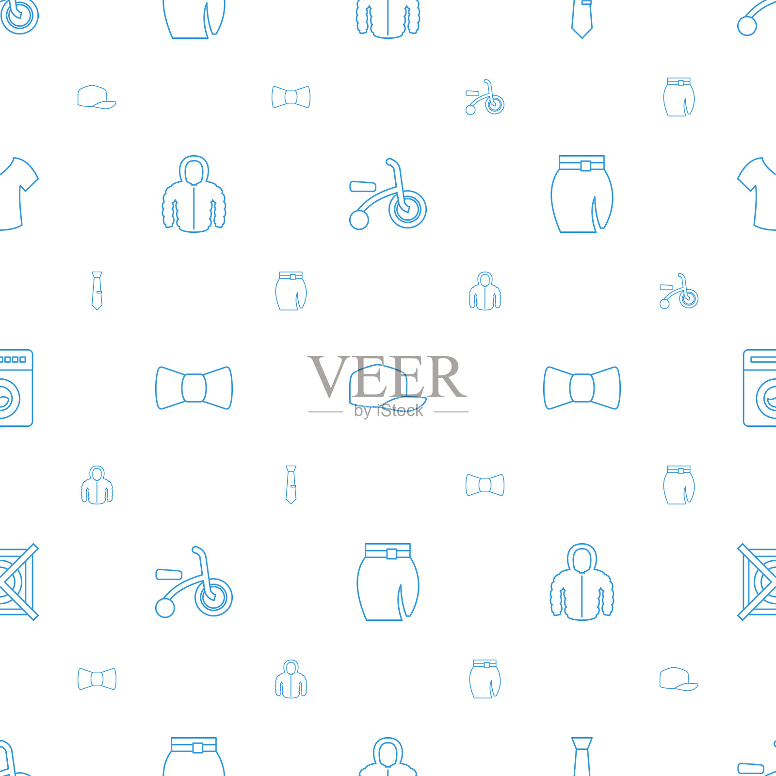 衣服图标图案无缝白色背景图标素材