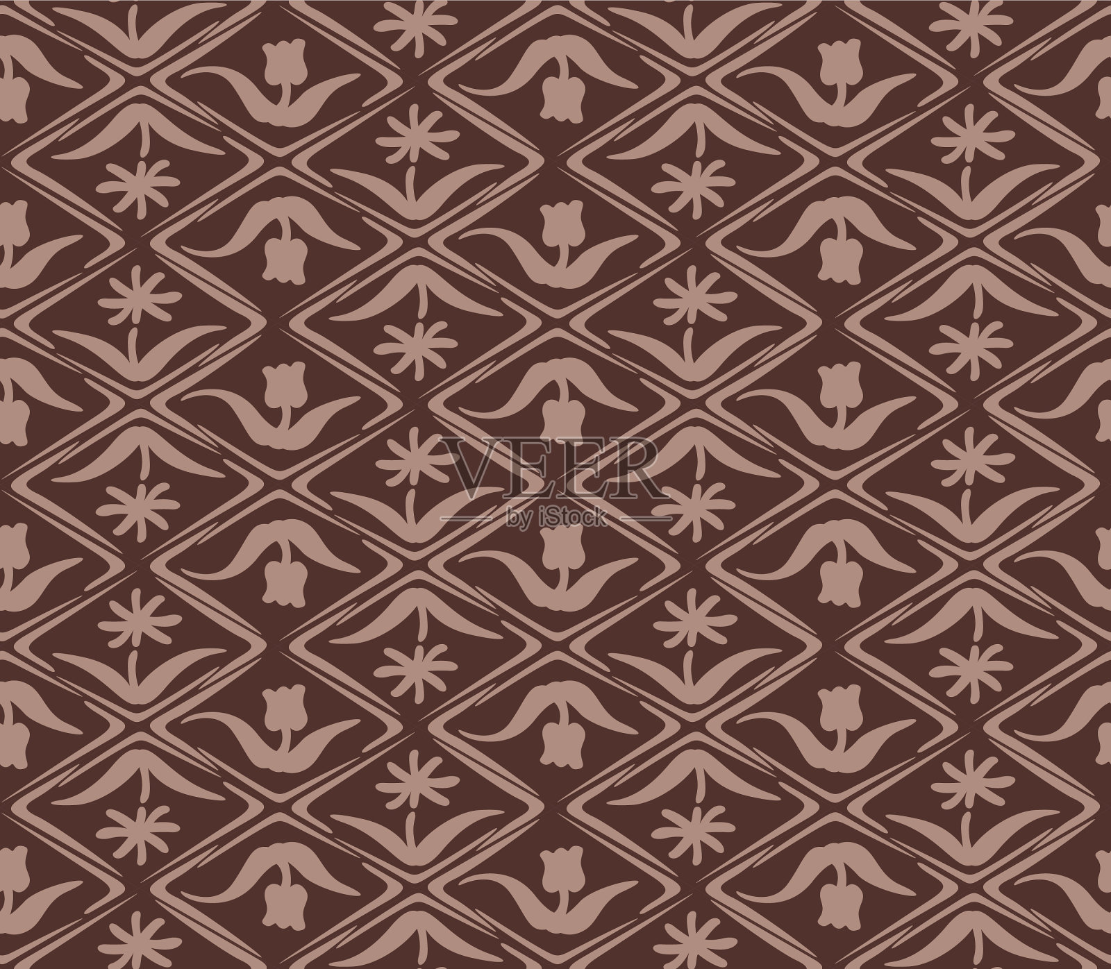 日本花钻石矢量无缝模式插画图片素材