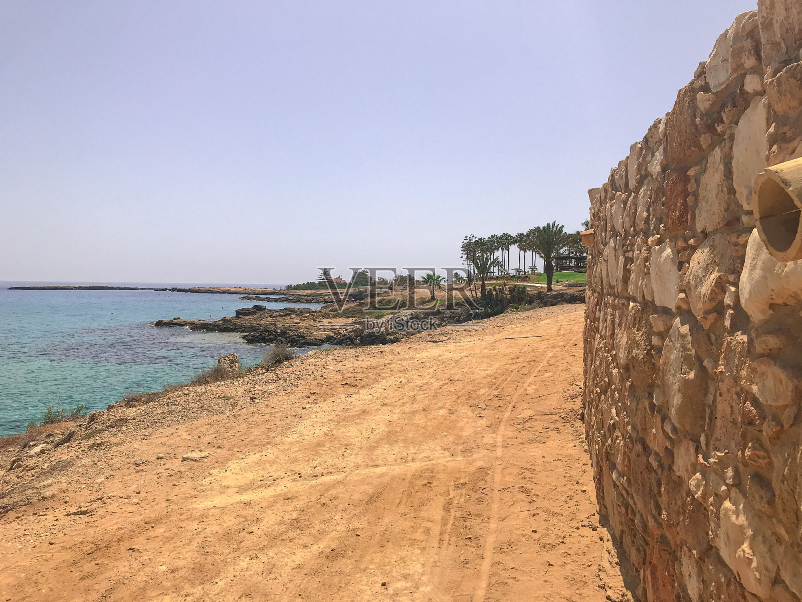 美丽的卡沃格列科海角海景。艾伊亚纳帕。Protaras。塞浦路斯。照片摄影图片