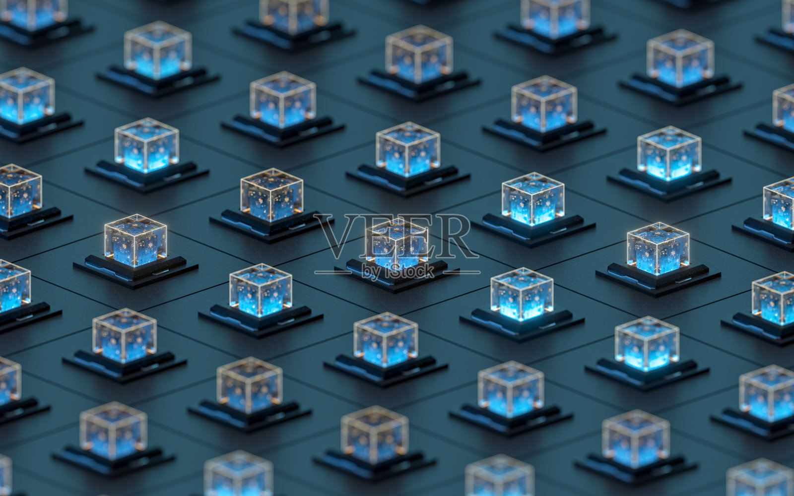 创意电子晶体立方体,3d渲染。照片摄影图片