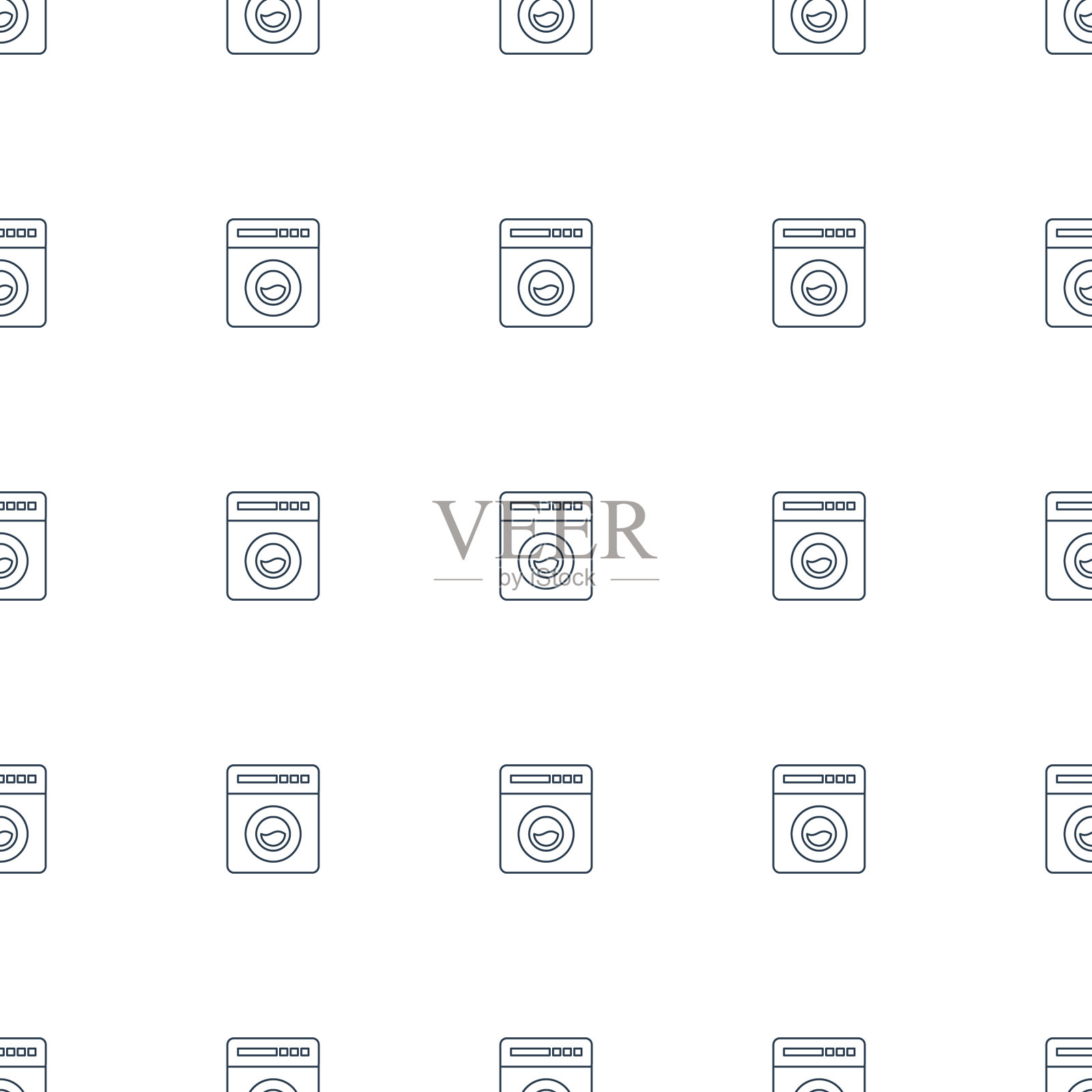 洗衣机图标图案无缝白色图标素材