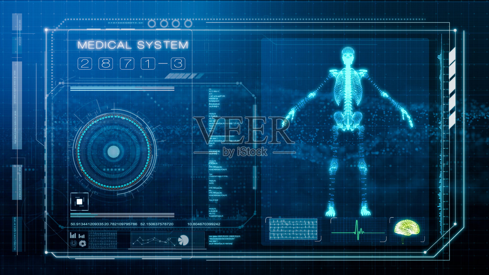 未来的人体扫描和体检屏幕,智能医疗诊断插图屏幕照片摄影图片