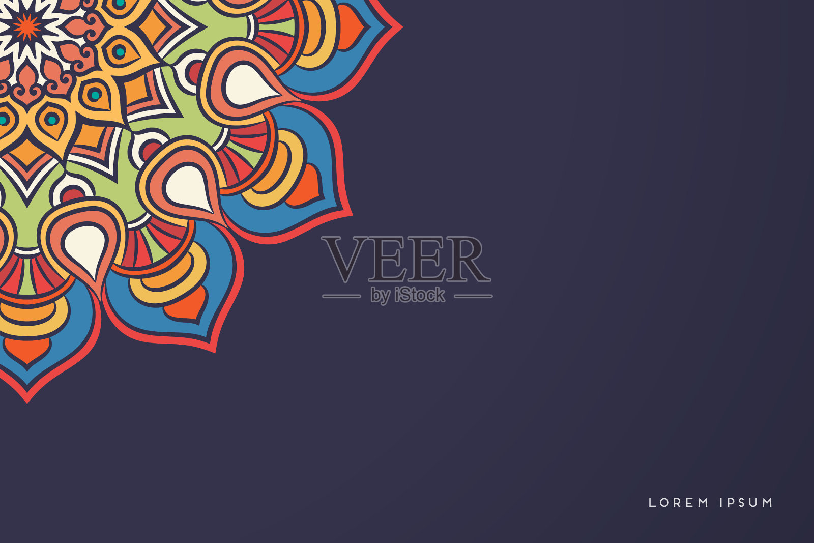 金色背景与曼荼罗邀请插画图片素材