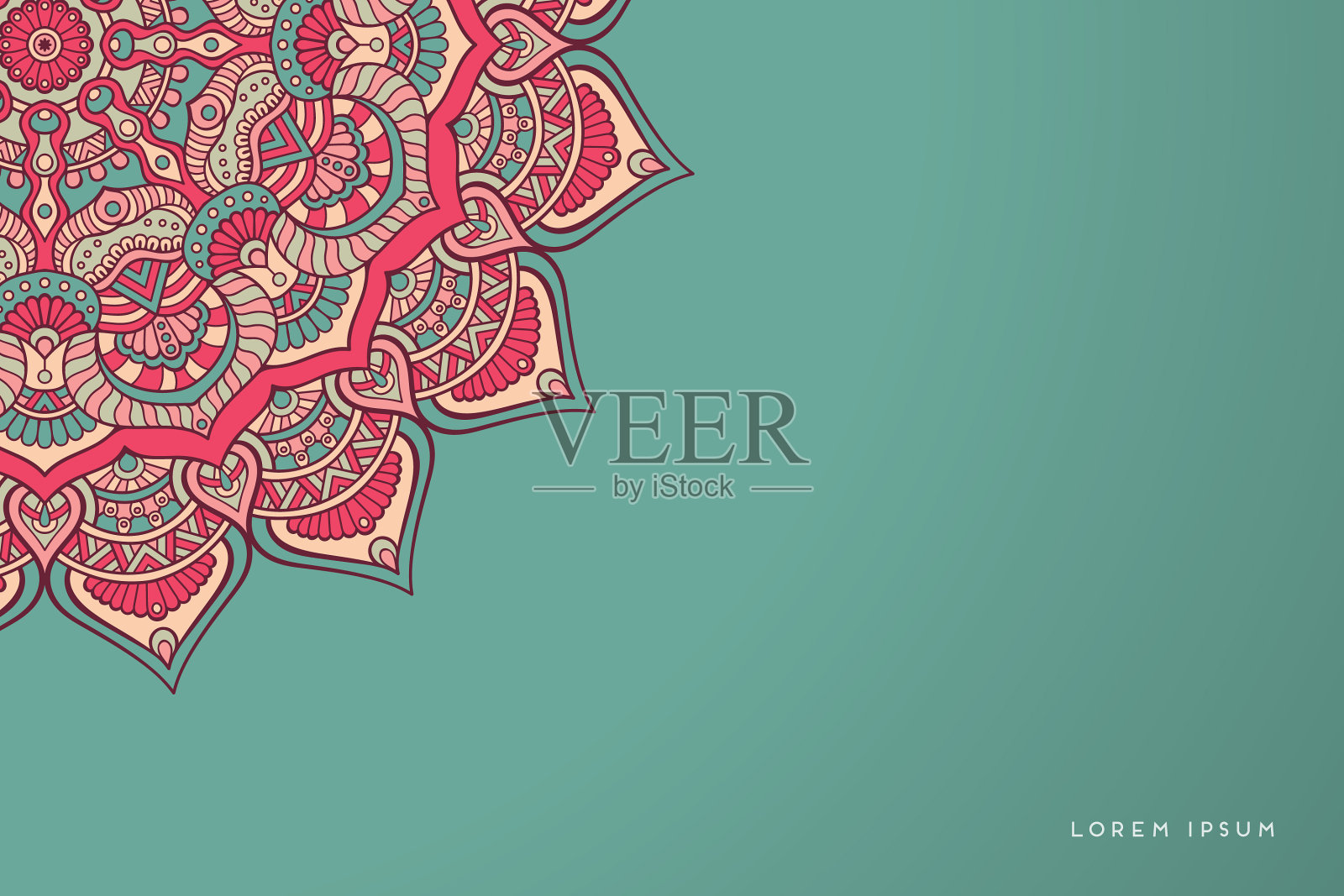 金色背景与曼荼罗邀请插画图片素材