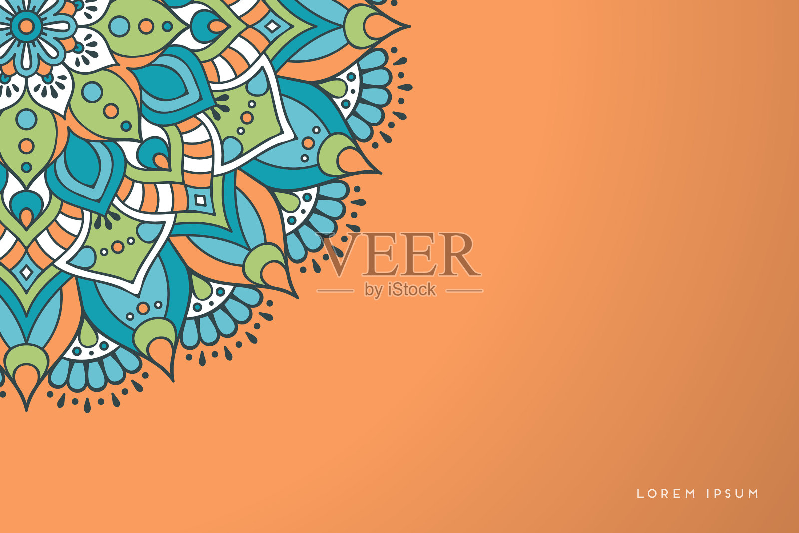 金色背景与曼荼罗邀请插画图片素材