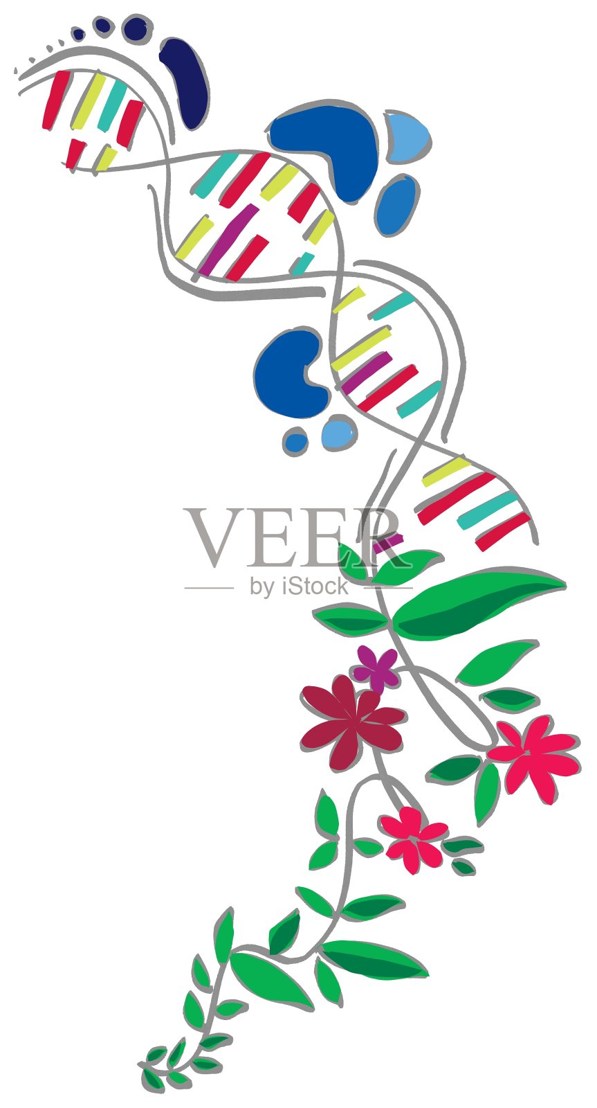 分子与现代生物学插画图片素材