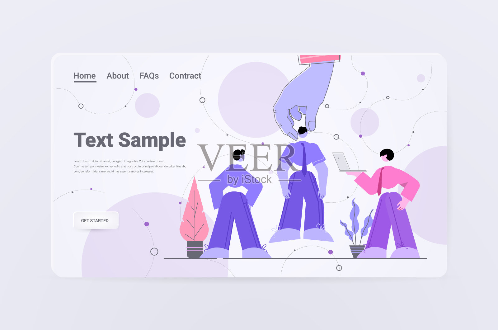 大手控制商人经营控制操纵的概念插画图片素材