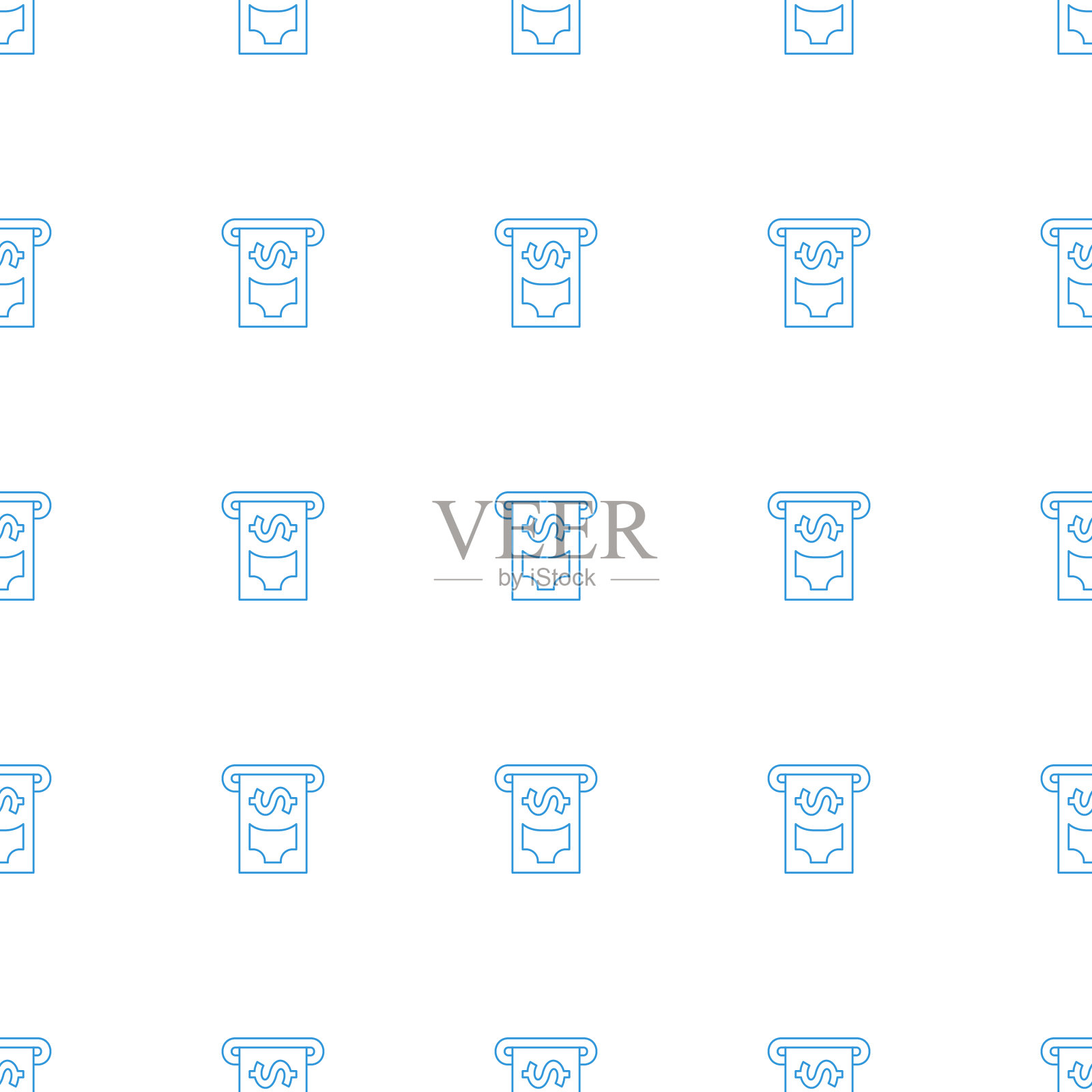 ATM上的钱图标图案无缝白色插画图片素材