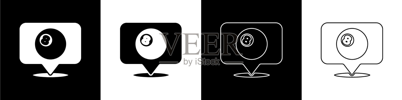 设置地图指针与台球池斯诺克球图标素材