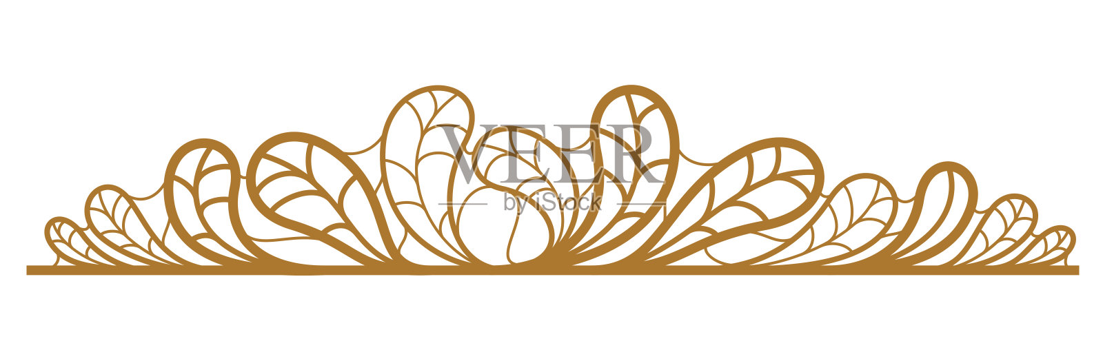 美丽的线性花卉矢量设计孤立在白色,树叶和树枝优雅的文本分隔边框元素布局,时尚风格的经典徽章,豪华复古图形。插画图片素材