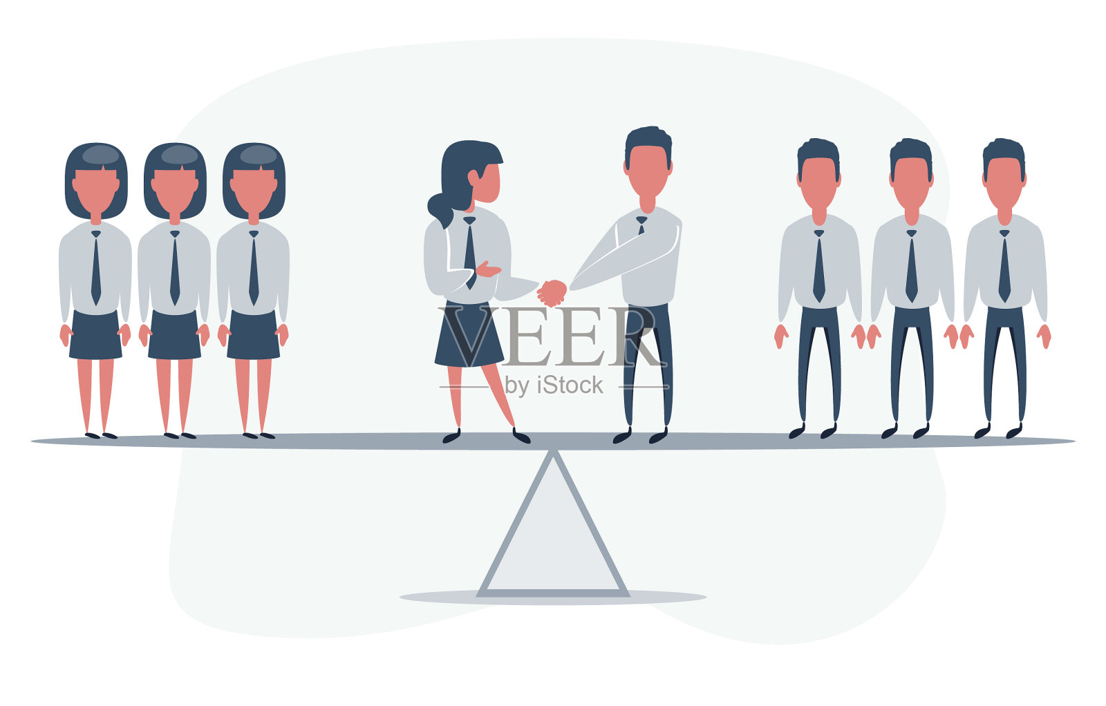 成功的商人集体合作插画图片素材