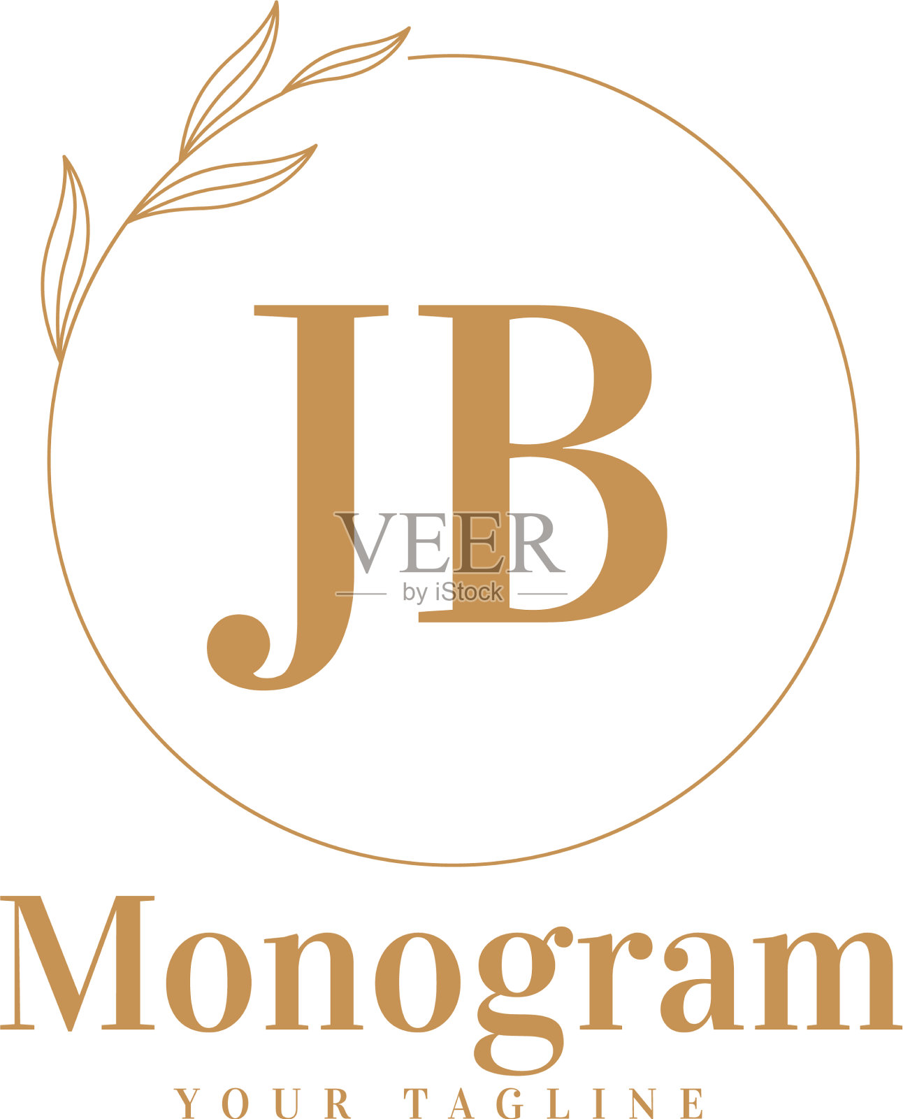 Jb最初设计了一个具有女性风格的标志插画图片素材