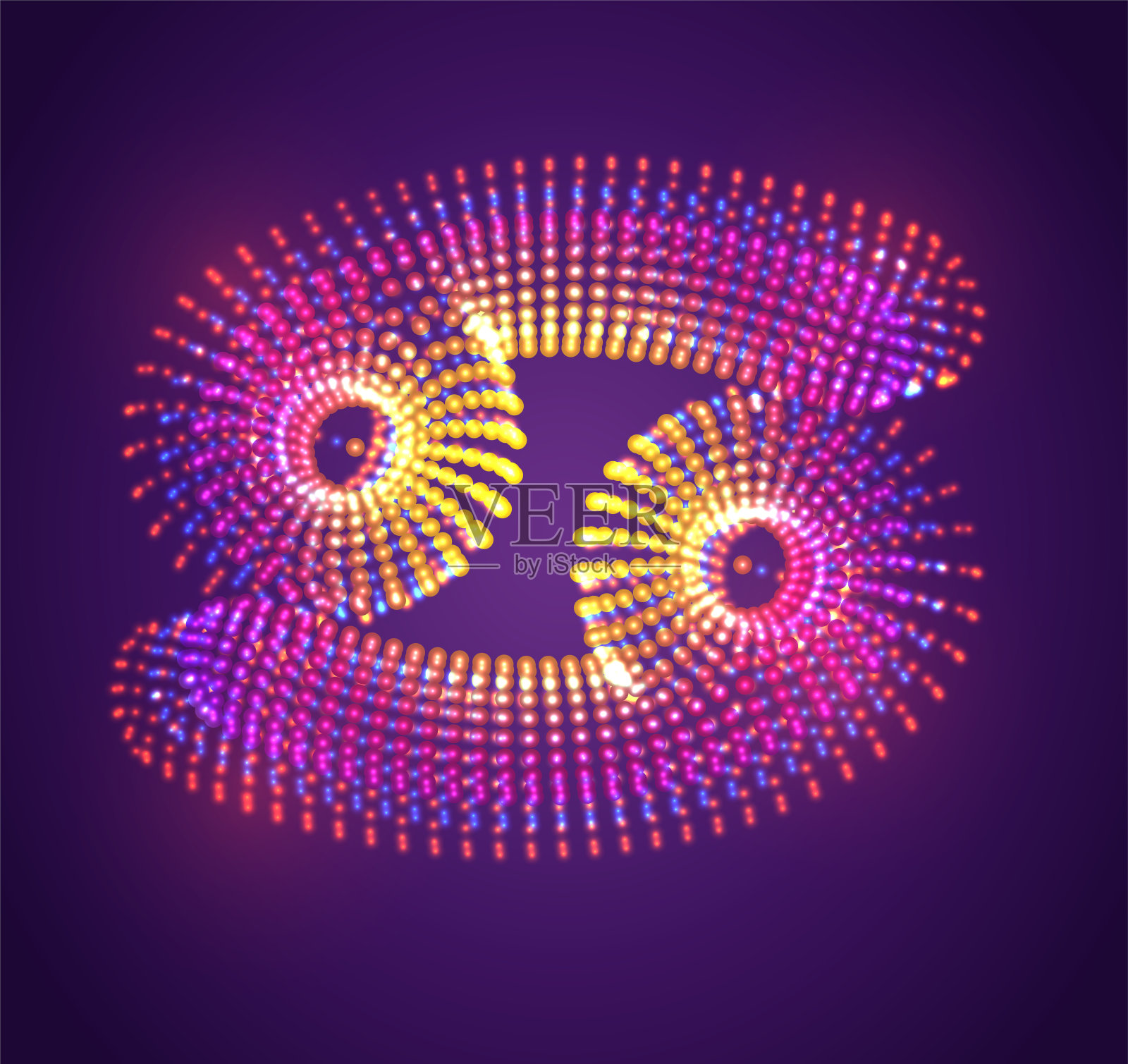 矢量发光点符号,彩虹渐变插画图片素材