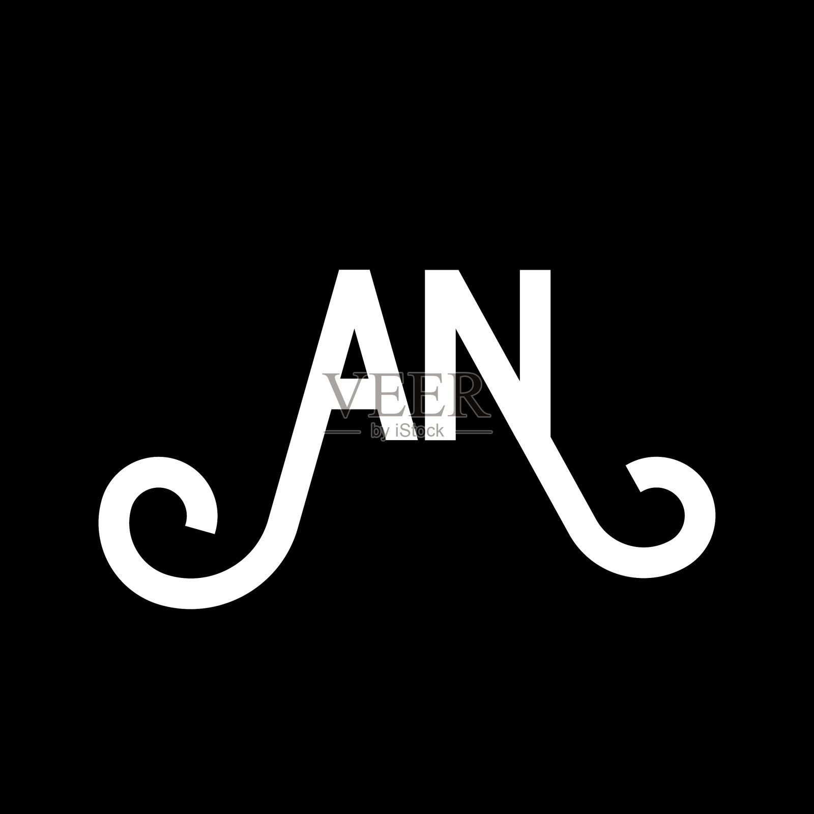 以黑色为背景的字母标志设计插画图片素材