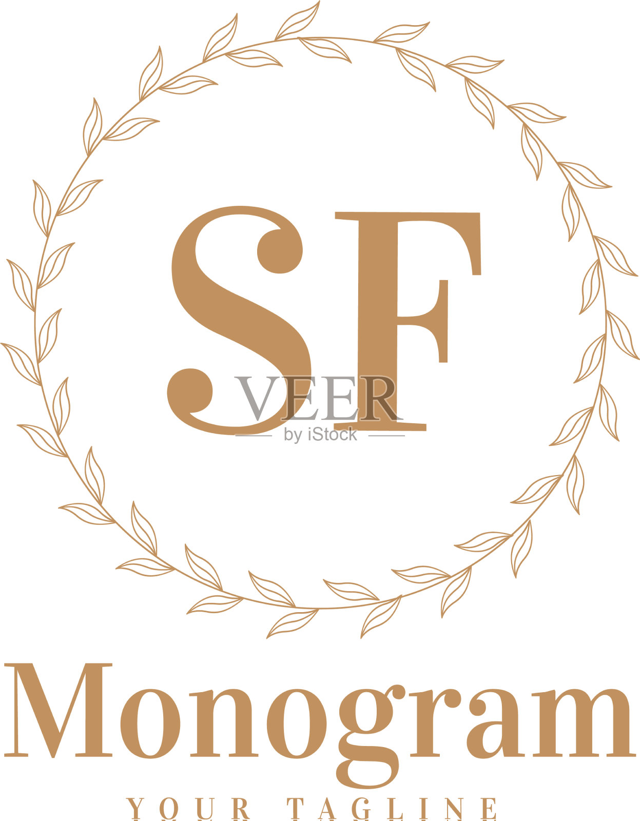 Sf最初的标志设计具有女性风格插画图片素材