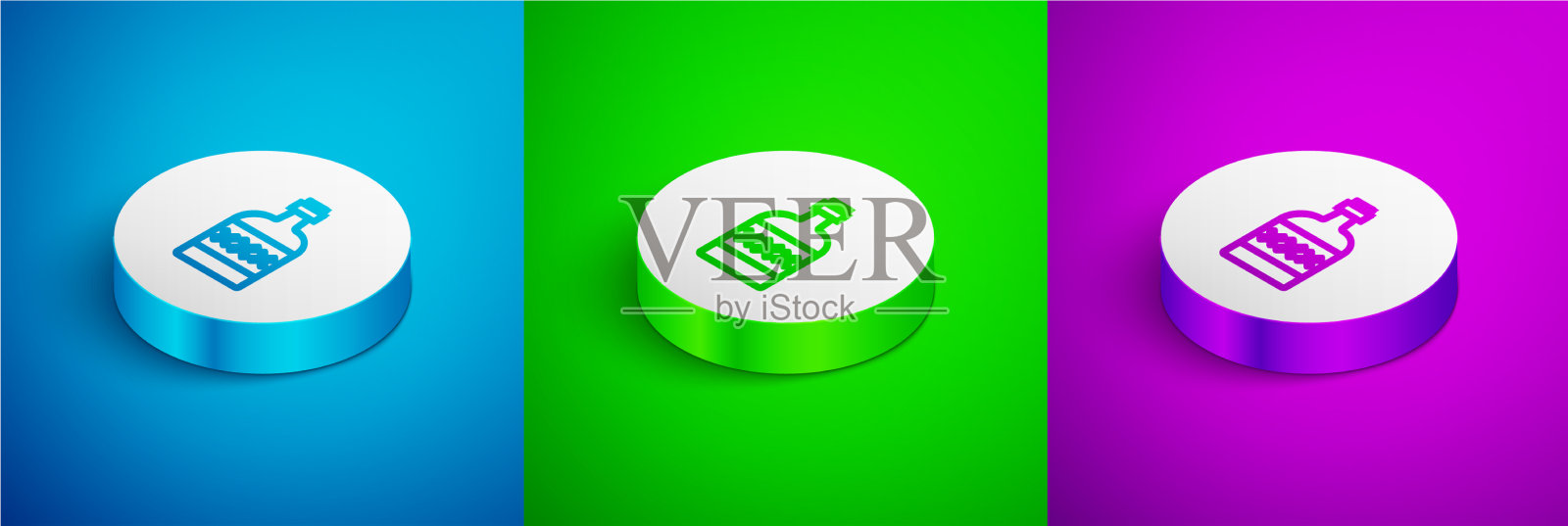 等距线龙舌兰瓶图标孤立上图标素材