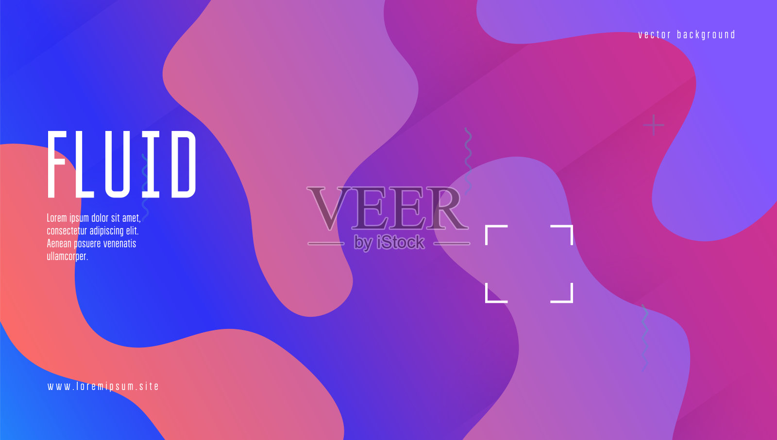 梯度形状。紫色的背景。色彩斑斓的框架。流插画图片素材