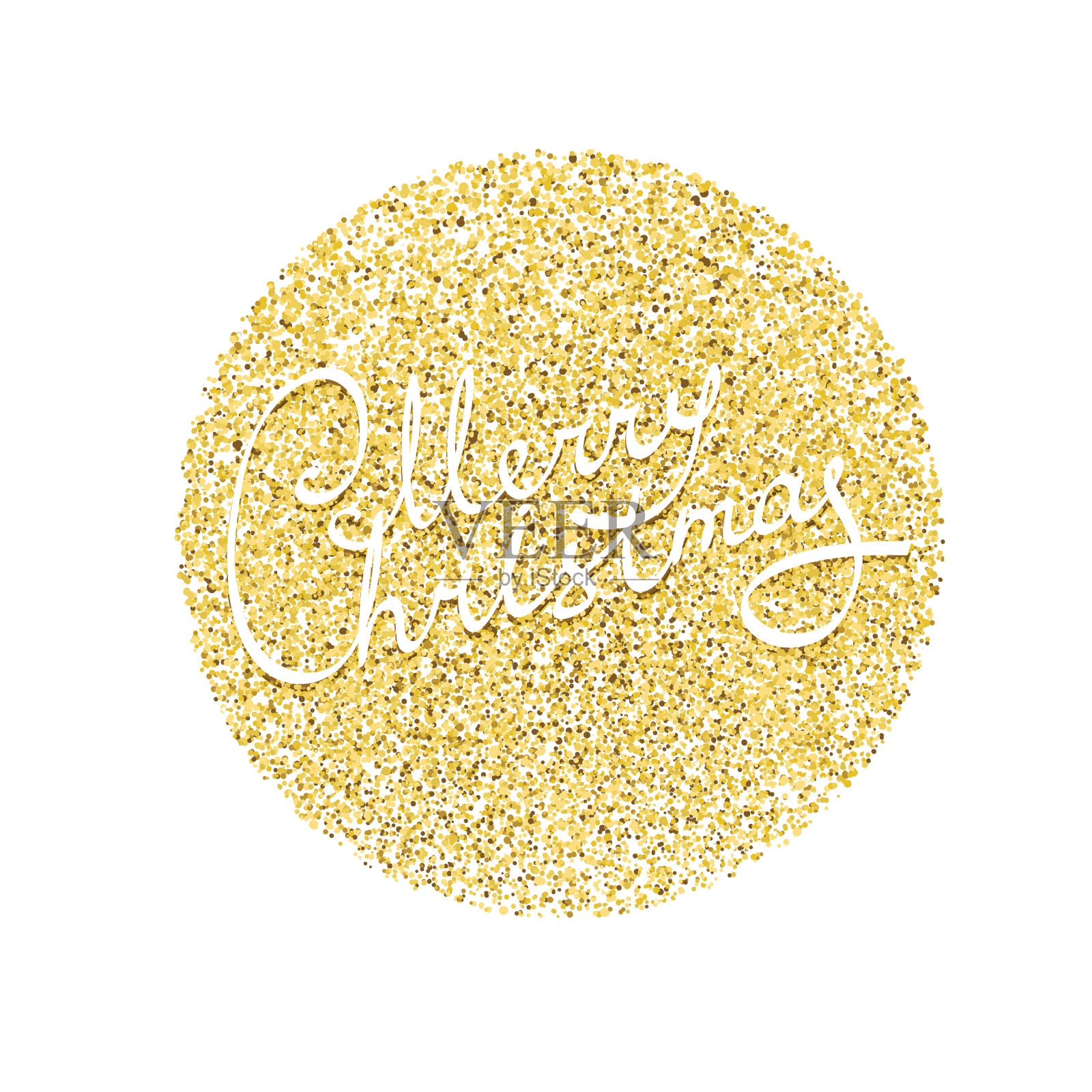 在白色上圈上金色的闪光粒子插画图片素材