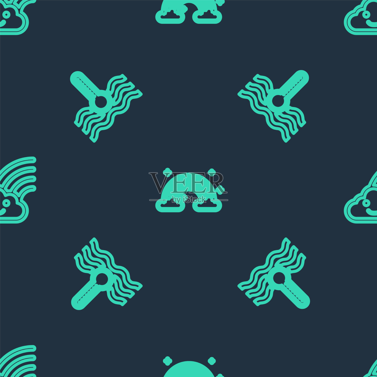 用云水温度计设置彩虹线图标素材