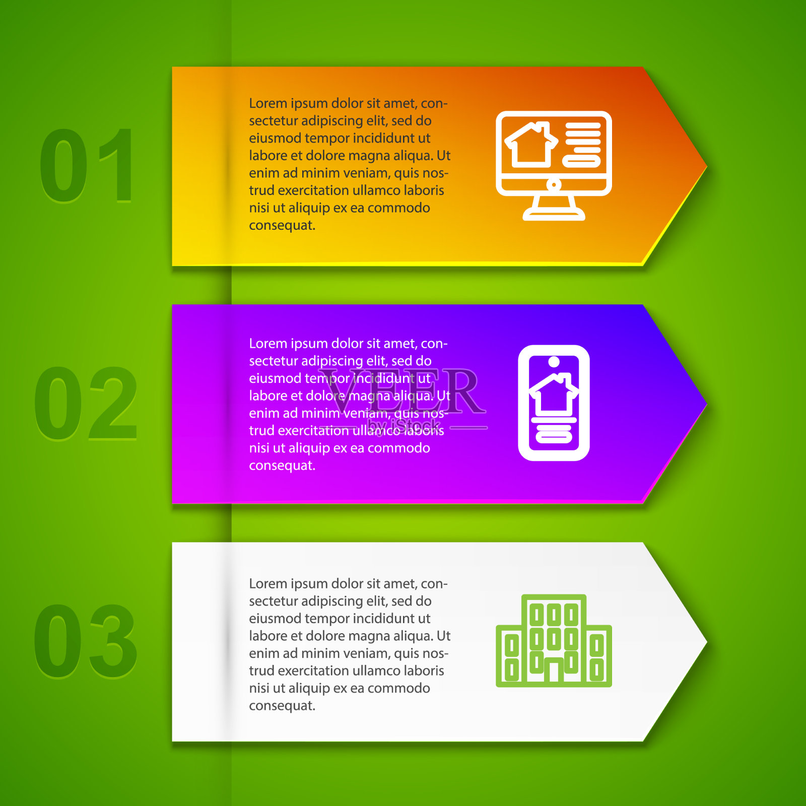 网上房产和房产设线插画图片素材